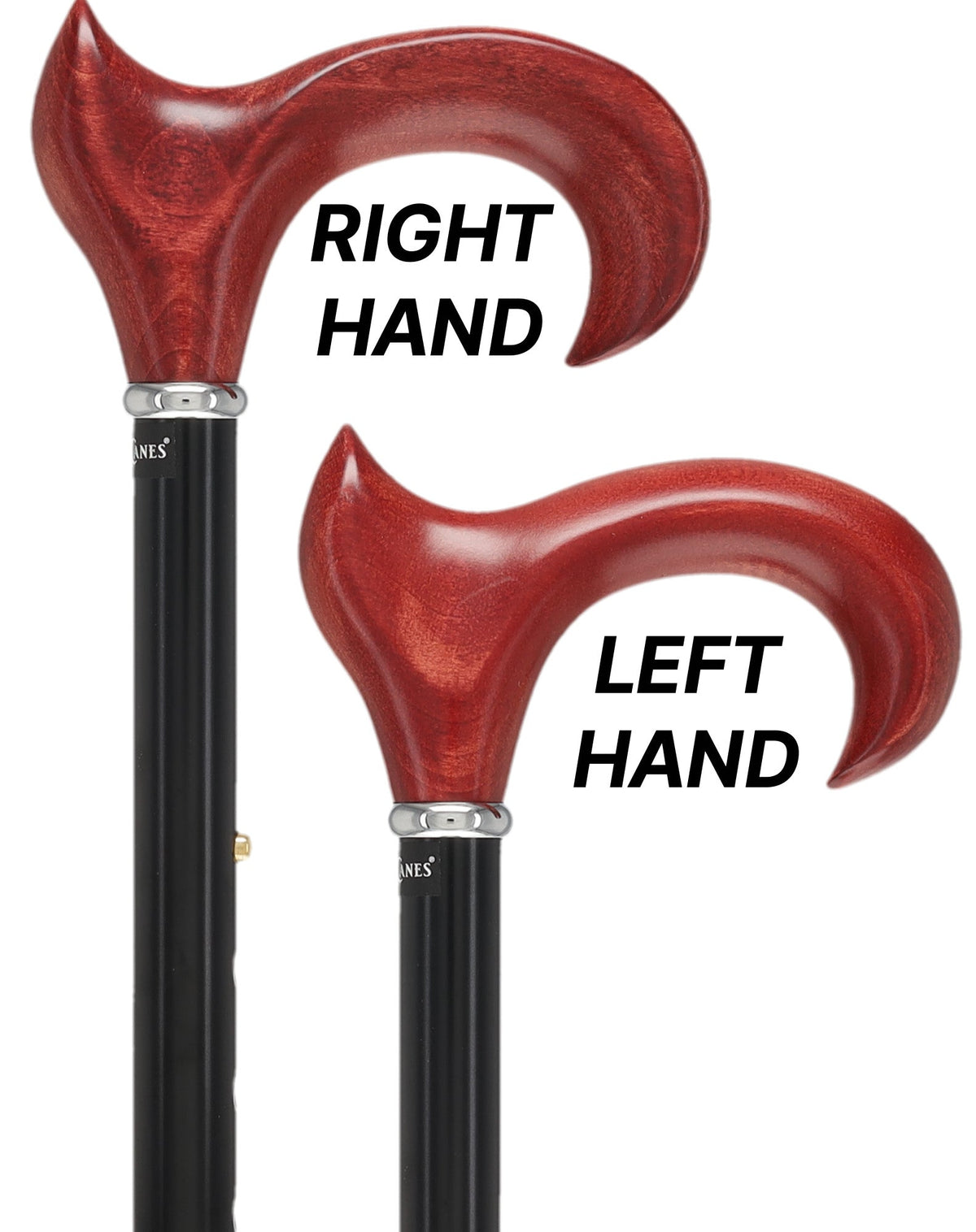 Mahogany Maple Ergonomic Cane: Folding Adjustable Black