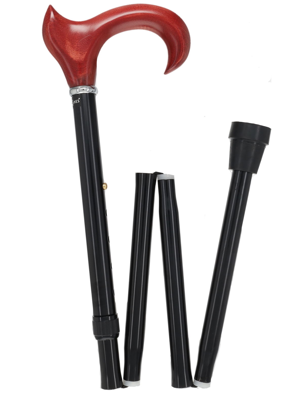 Mahogany Maple Ergonomic Cane: Folding Adjustable Black