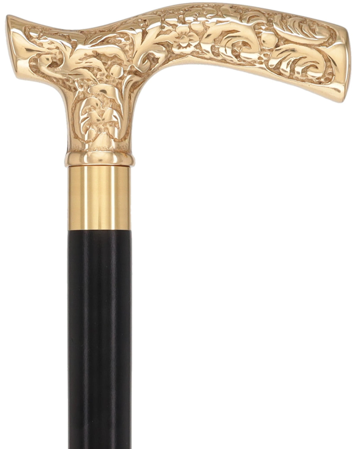 Brass Fritz Handle Walking Cane with Custom Shaft & Collar