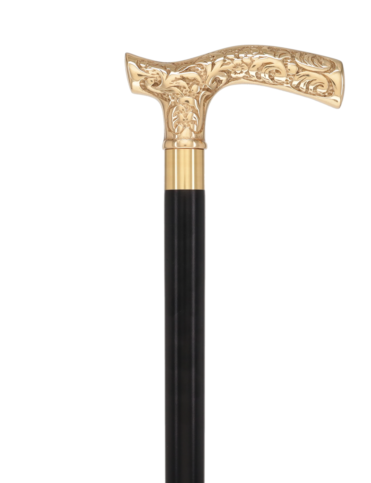 Brass Fritz Handle Walking Cane with Custom Shaft & Collar