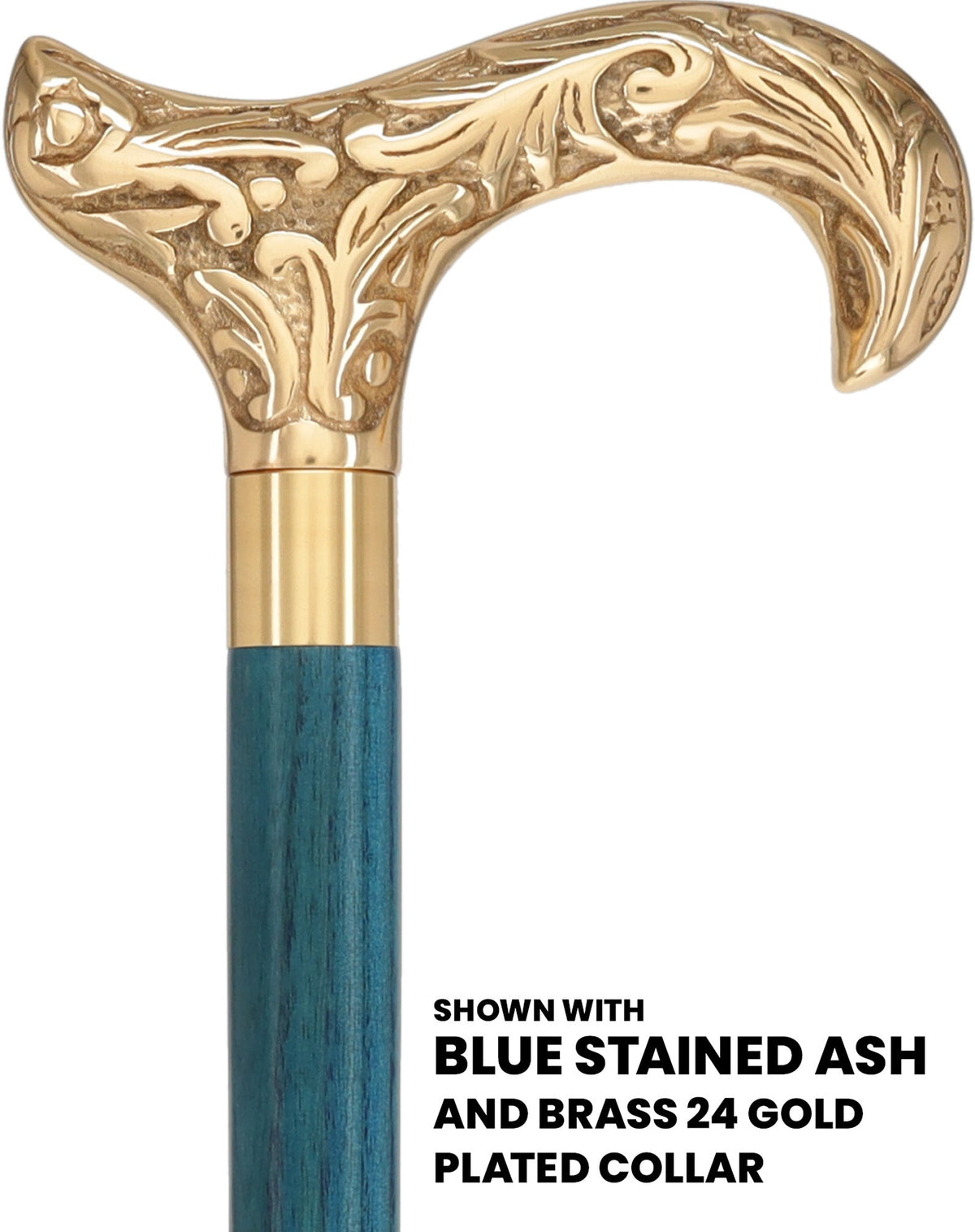 Premium Brass Derby Handle Cane: Stained Custom Color Shaft