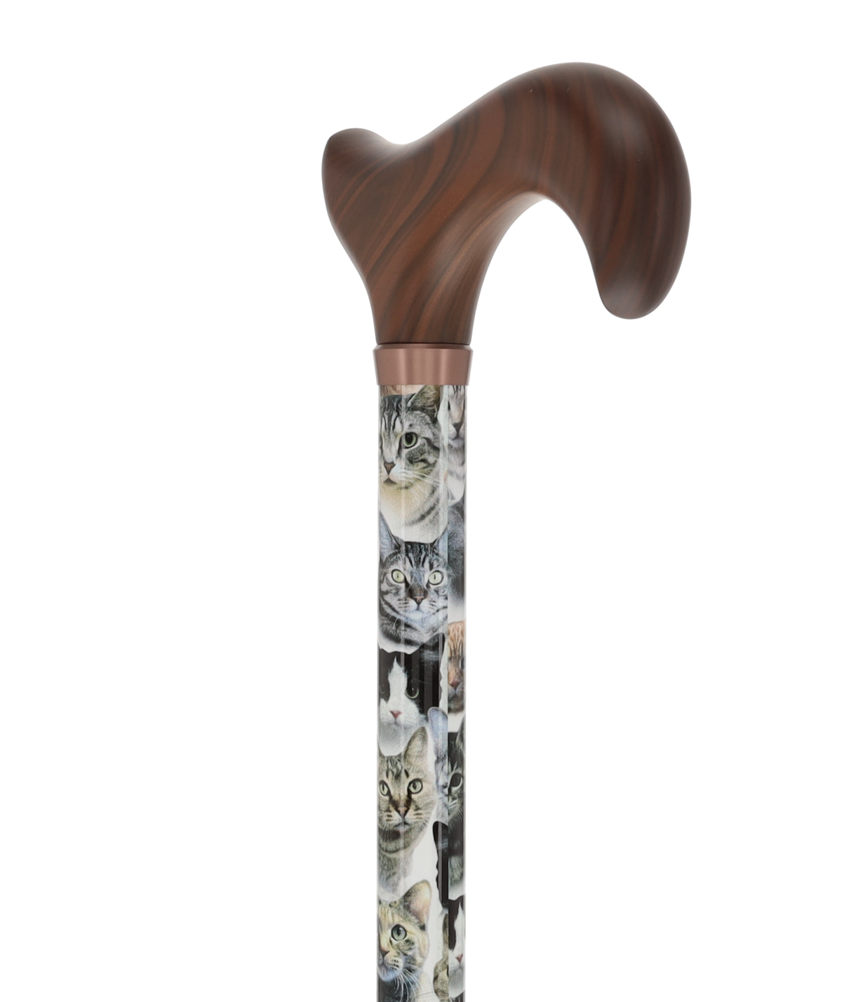 Cat Lovers-Designer Cane, Adjustable w/ wood Derby Handle