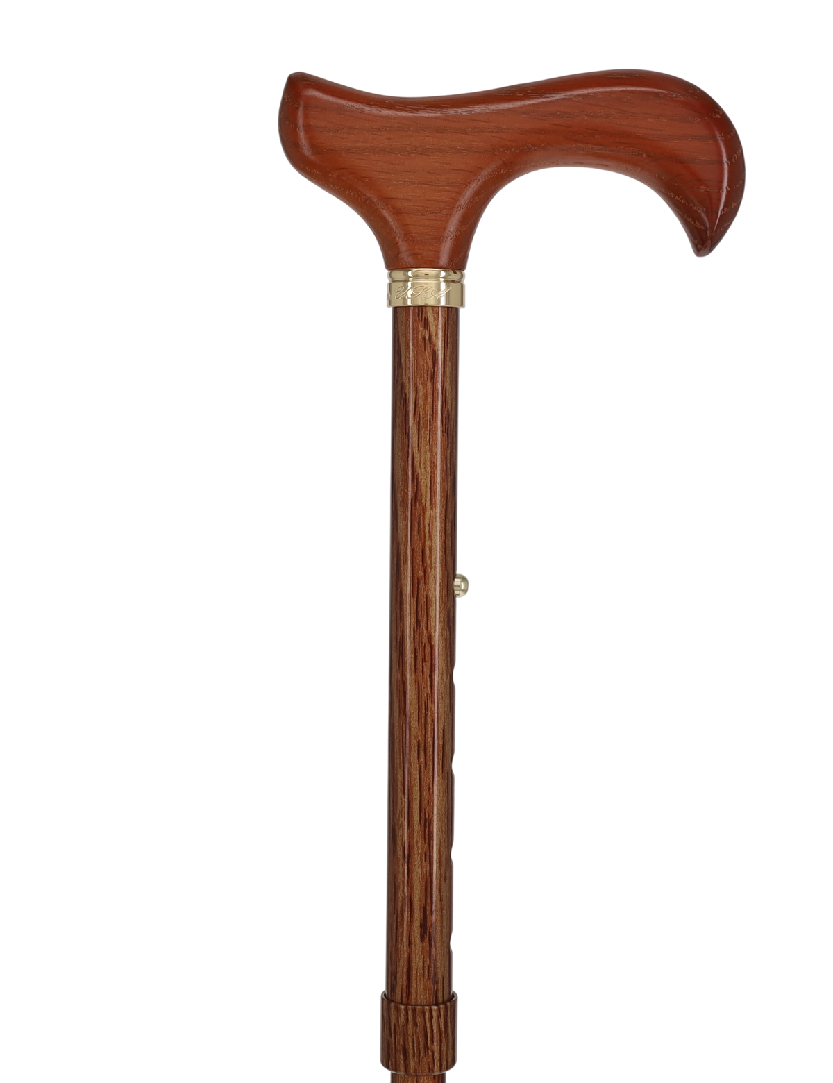Realistic Wood: Folding Adjustable Cane w/ Wooden Handle