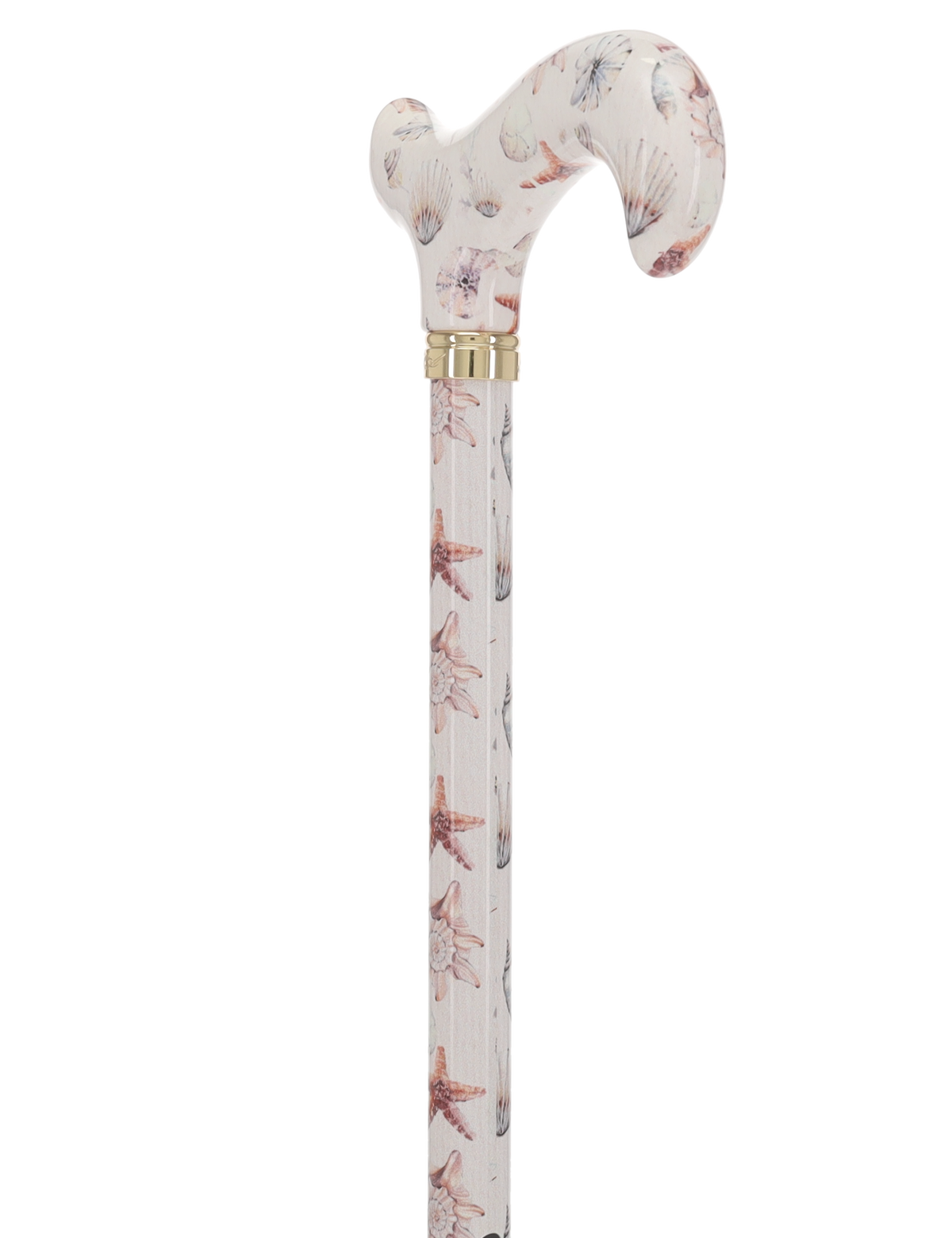 Watercolor Seashells: Designer Derby Cane Patterned Handle