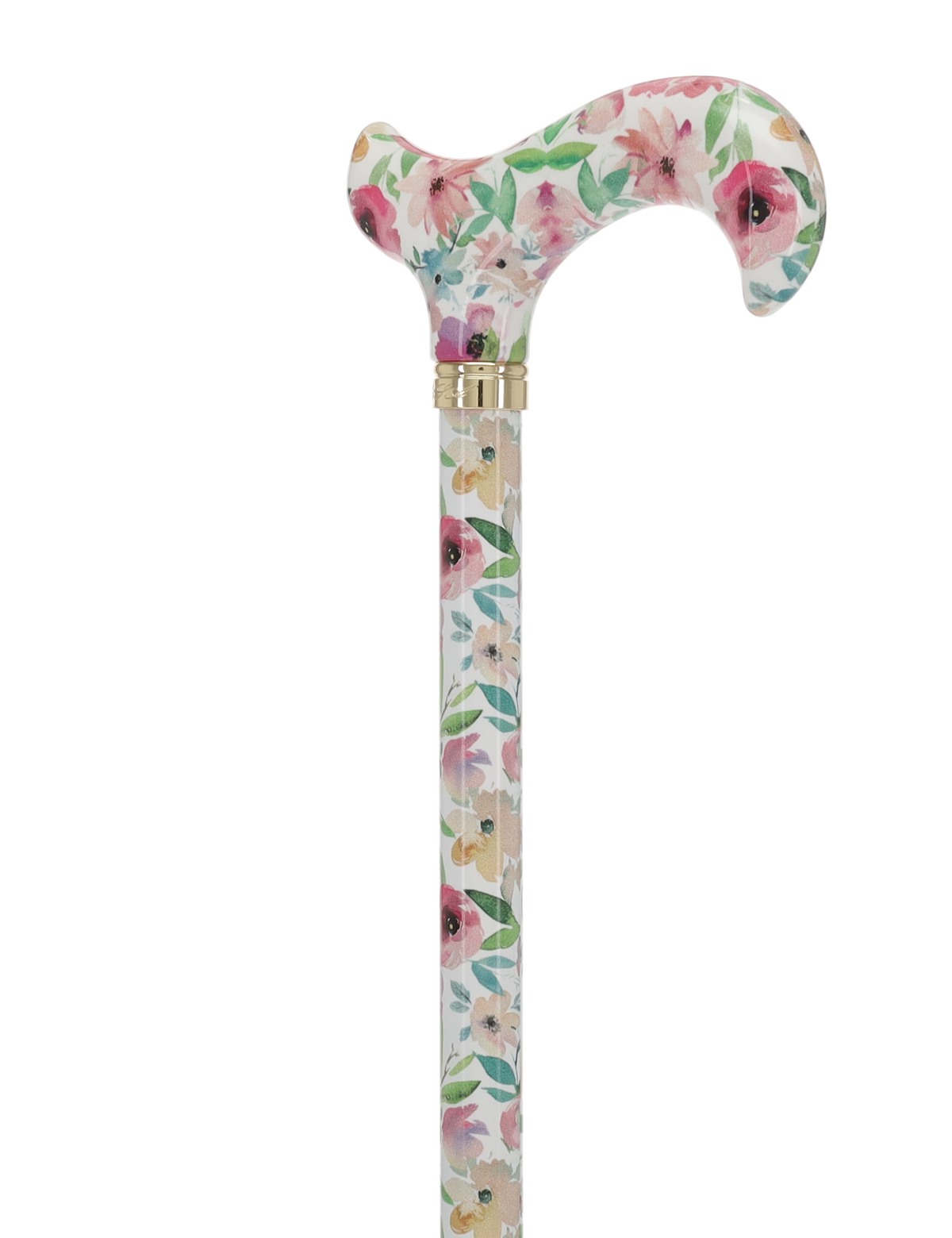 Watercolor Flowers: Designer Adjustable Cane w/ Patterned Handle