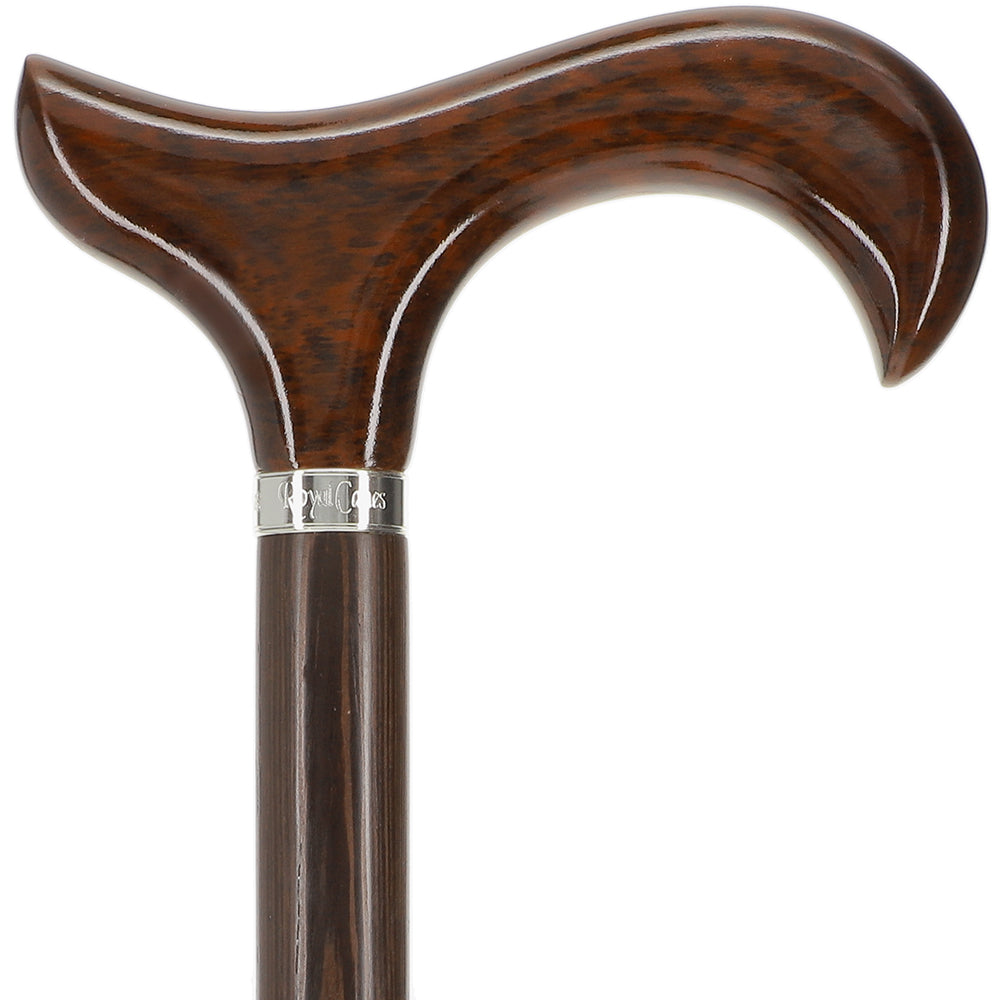Scratch and Dent Genuine Snakewood Derby Cane: Premium Textured Exotic Wenge Wood V3235