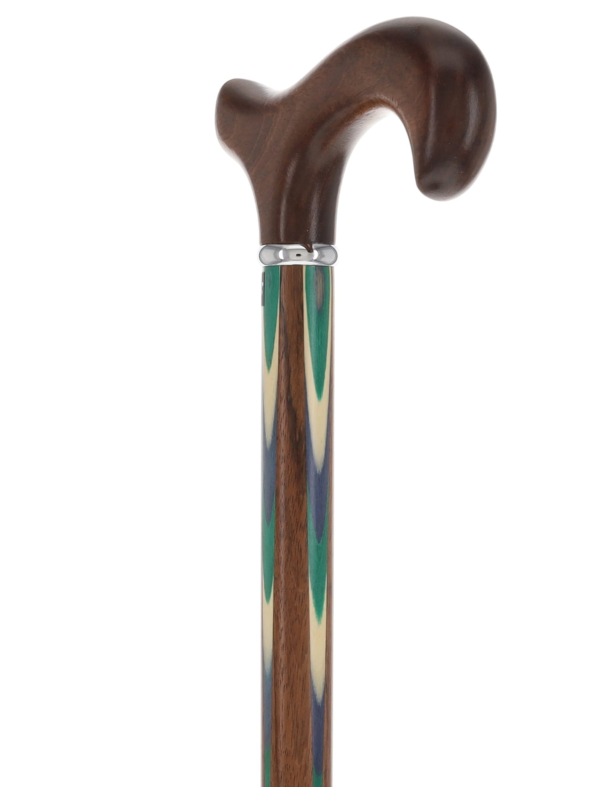 Green & Blue Inlaid Derby: Ovangkol Shaft Colorwood Inlay