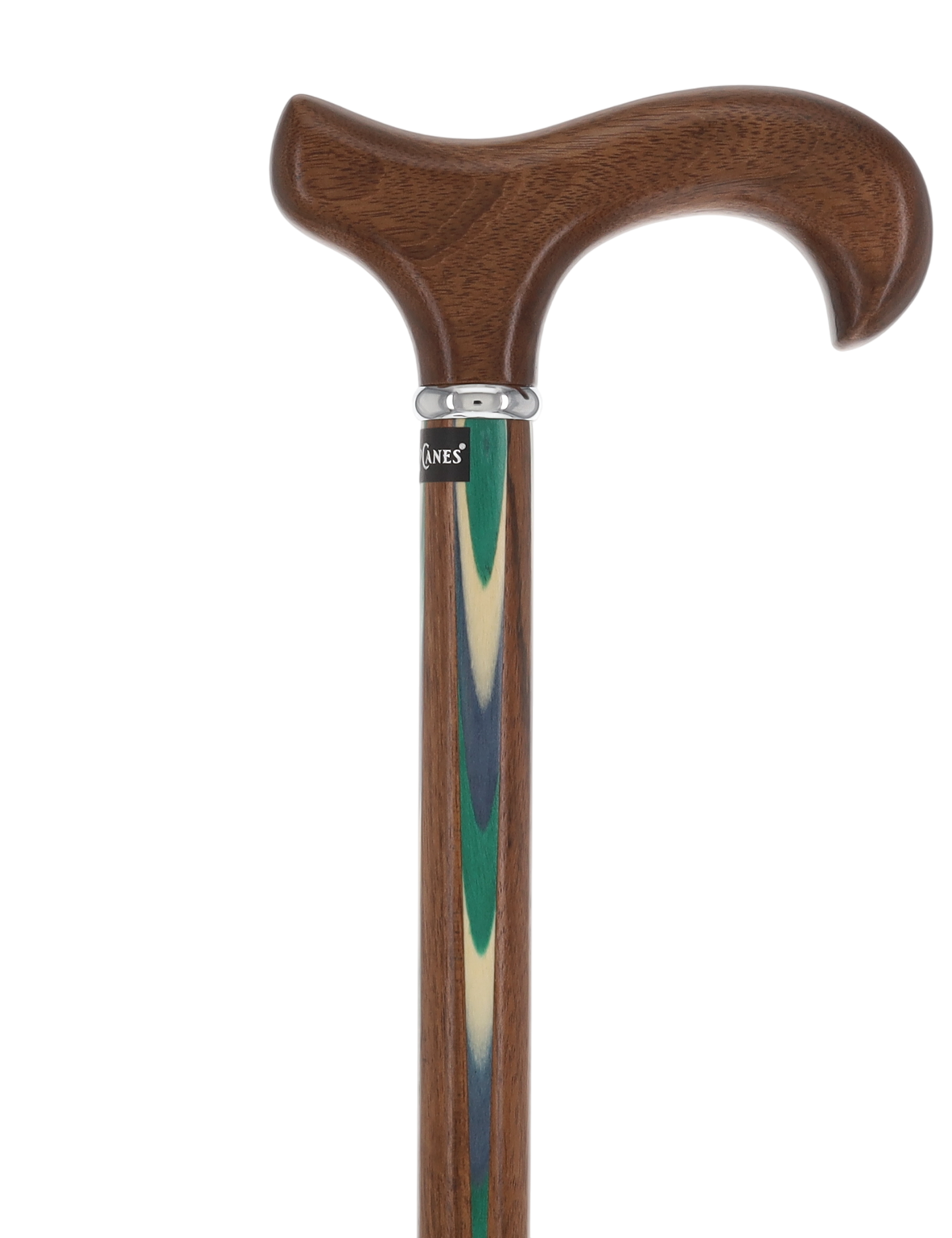 Green & Blue Inlaid Derby: Ovangkol Shaft Colorwood Inlay