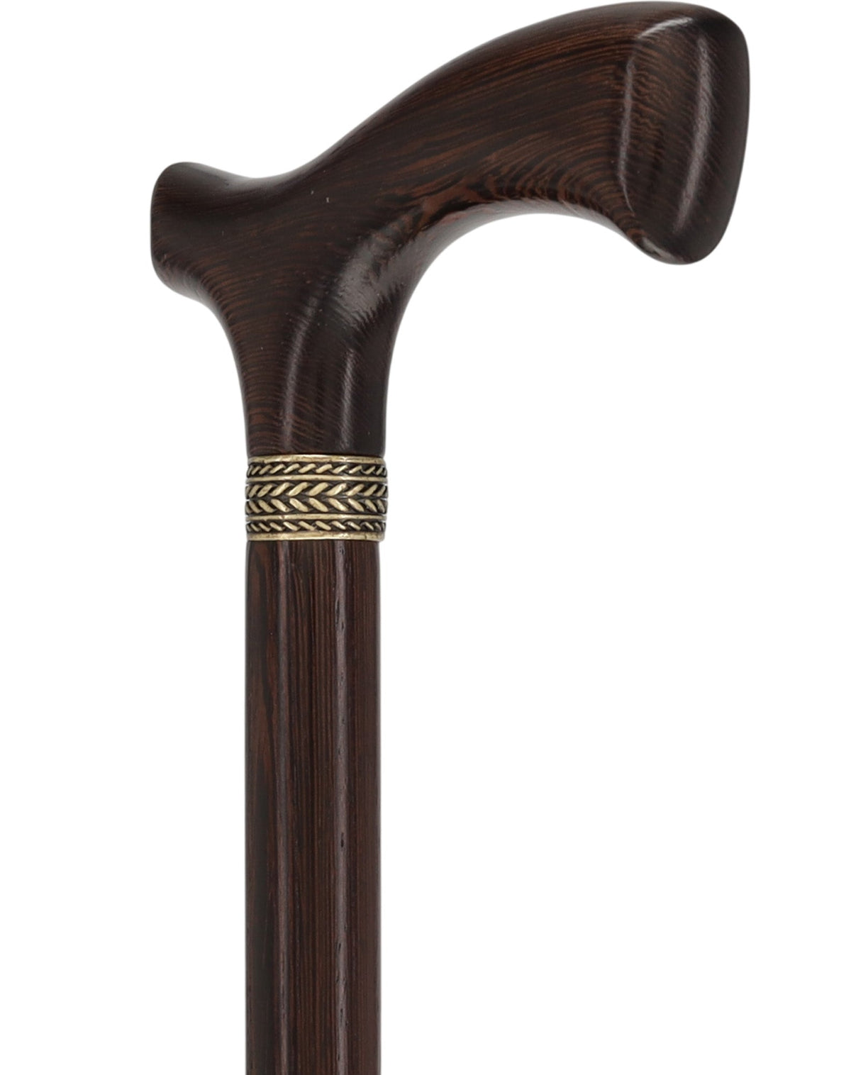 Genuine Wenge Wood Fritz Comfort Handle - Standard Size - Pewter Collar