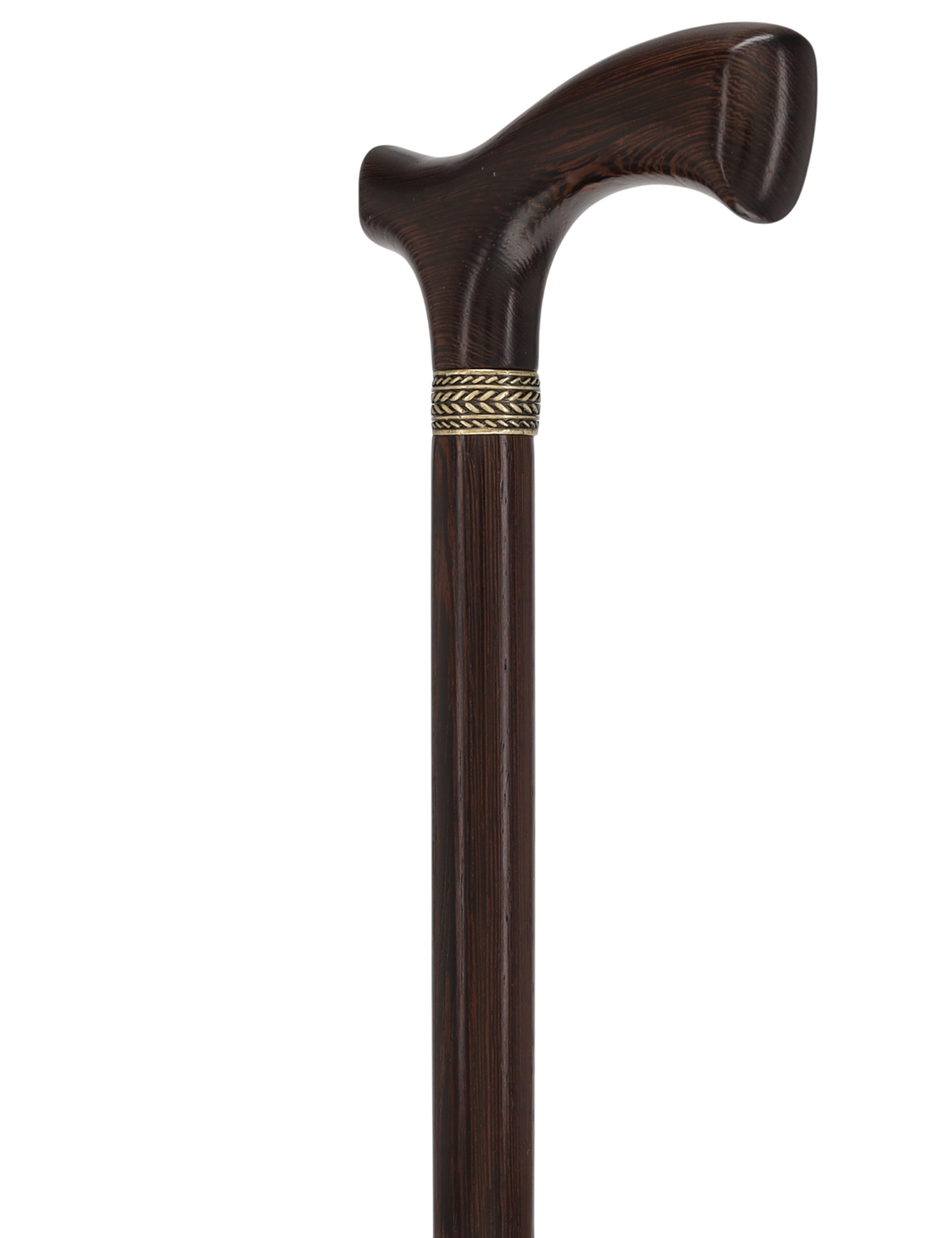 Genuine Wenge Wood Fritz Comfort Handle - Standard Size - Pewter Collar