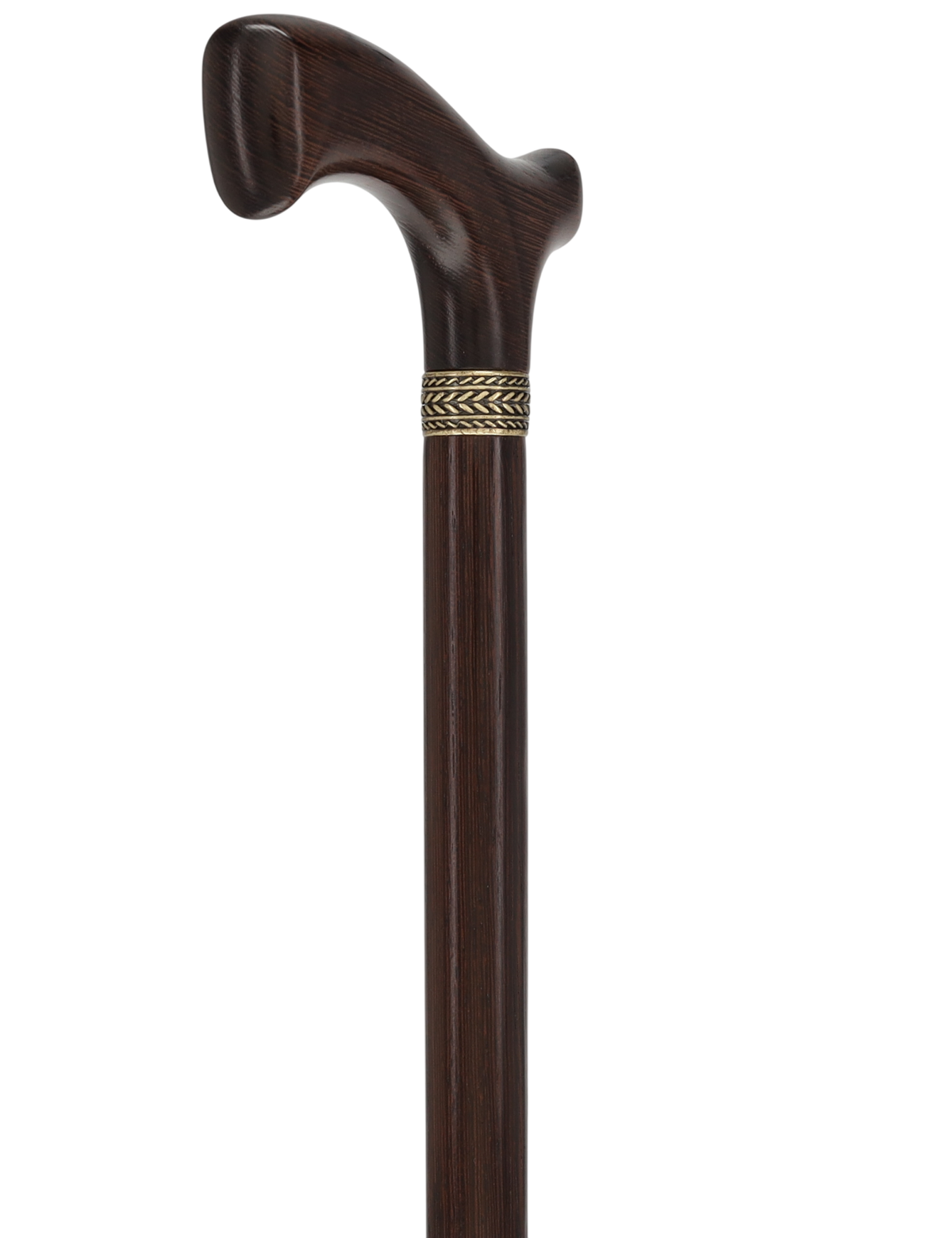 Genuine Wenge Wood Fritz Comfort Handle - Standard Size - Pewter Collar