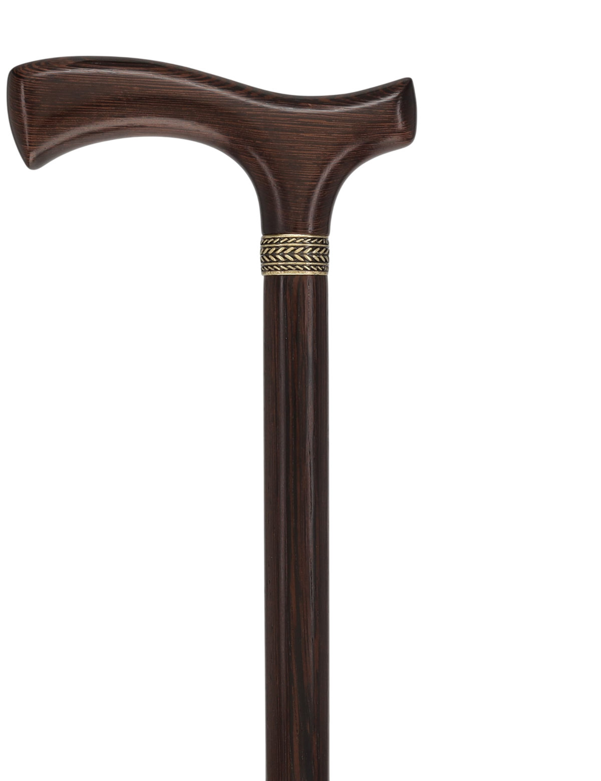 Genuine Wenge Wood Fritz Comfort Handle - Standard Size - Pewter Collar