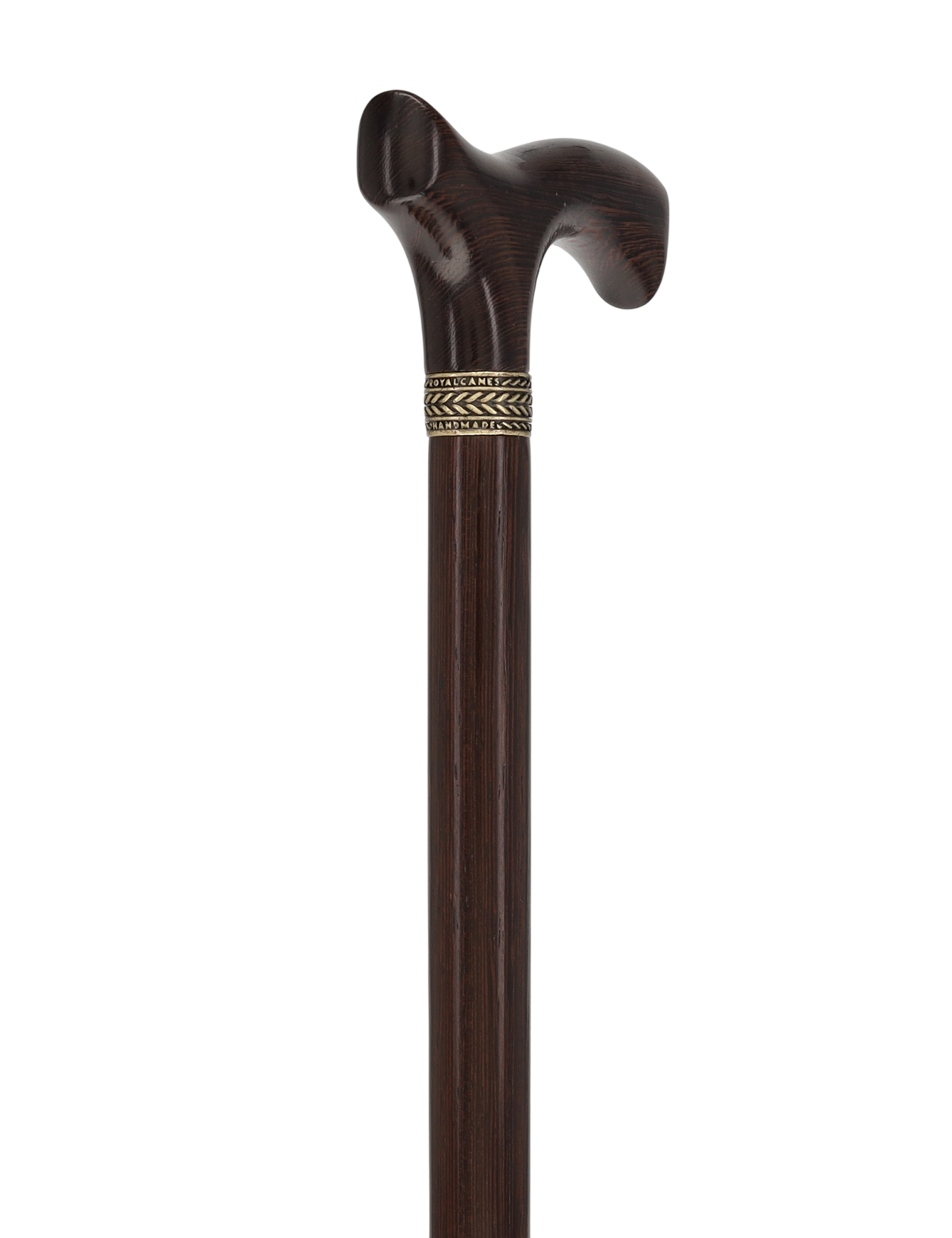 Genuine Wenge Wood Fritz Comfort Handle - Standard Size - Pewter Collar
