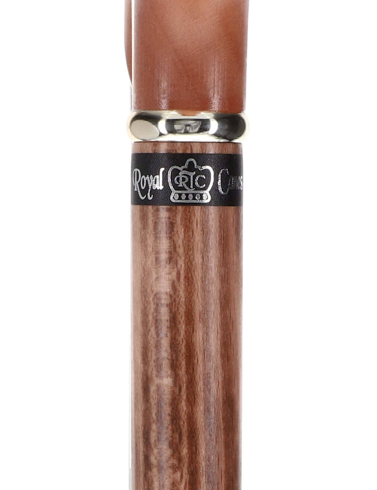 Scorched Beechwood Derby Cane - Silver Collar