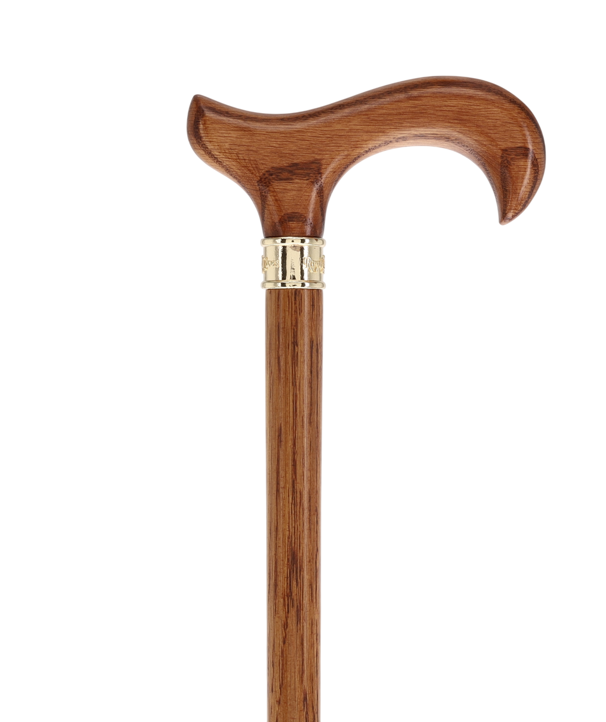 Luxury Oak Derby Cane - 3 Piece & Brass Embossed Collar