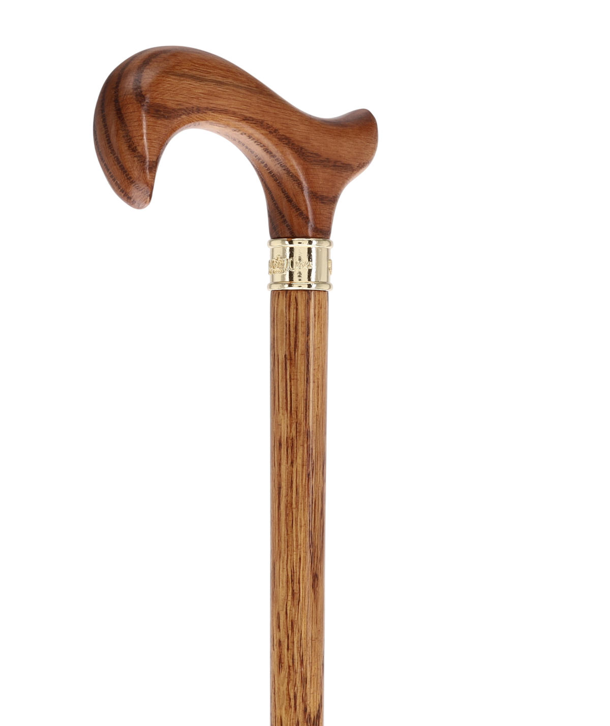 Luxury Oak Derby Cane - 3 Piece & Brass Embossed Collar