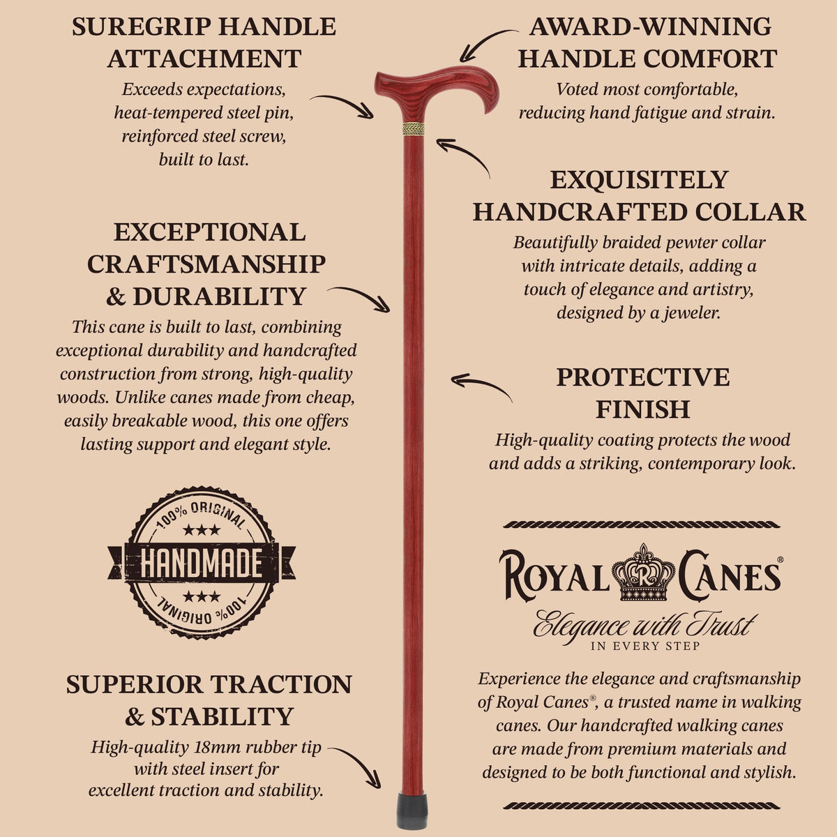 Super Strong - XL Size - Extra Long & Strong (Mahogany, Black, Pewter Collar)