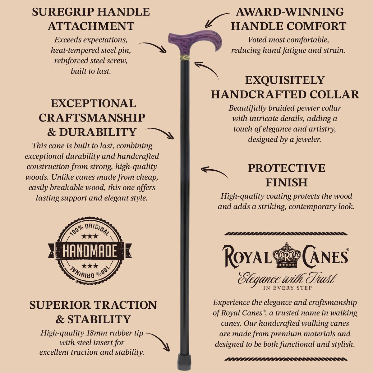 Super Strong - Extra Long & Strong (Purple, Black, Pewter Collar)