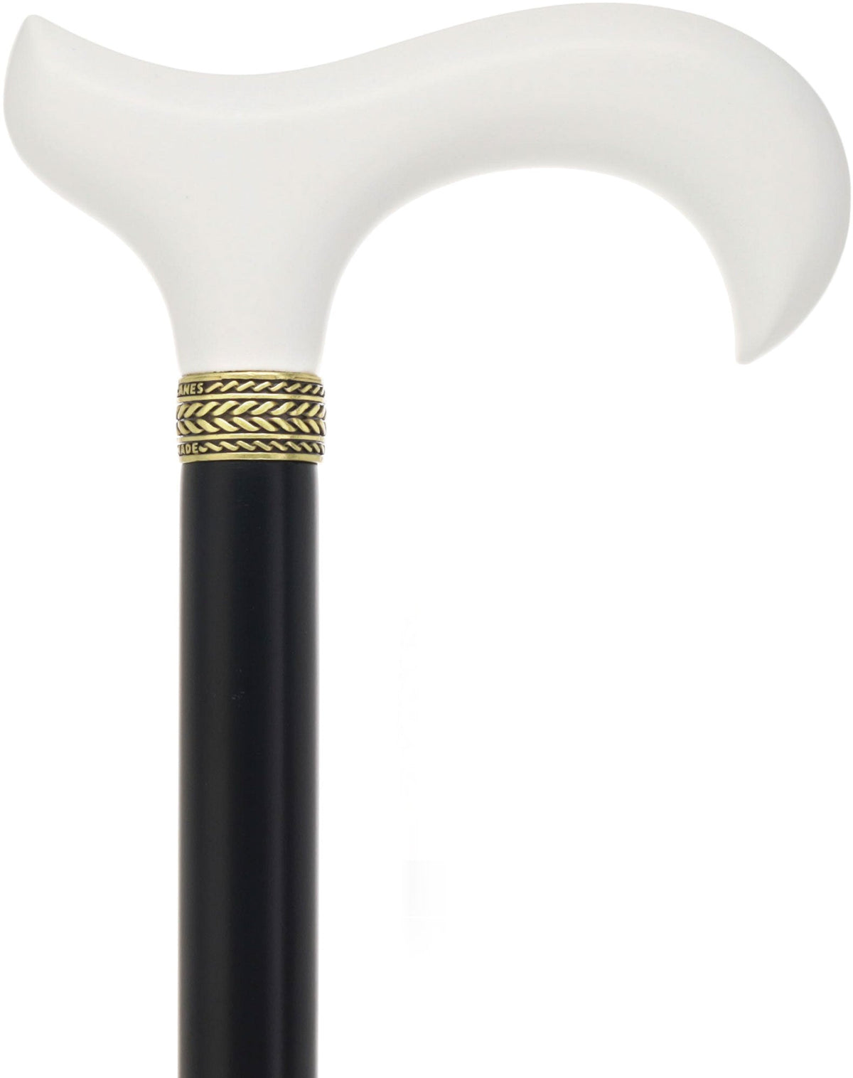 Derby Handle - Standard Size (White, Black, Pewter Collar)