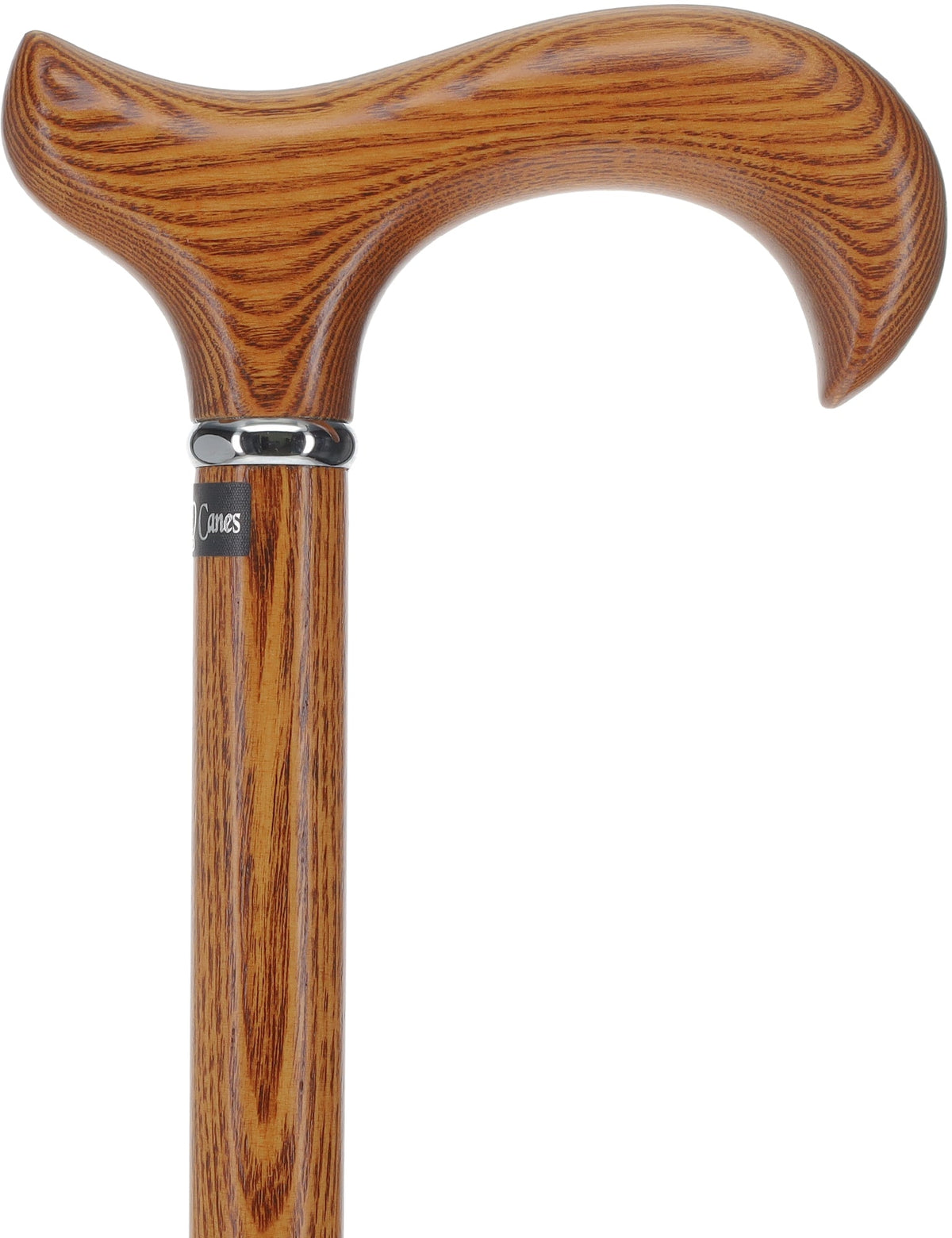 Super Strong Espresso Ash Wood Derby Cane - Elegant & Durable w/ Standard Option