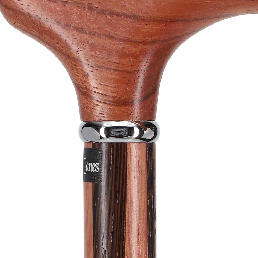 Unique Rosewood Derby: Inlaid Wenge Stripe Walking Cane