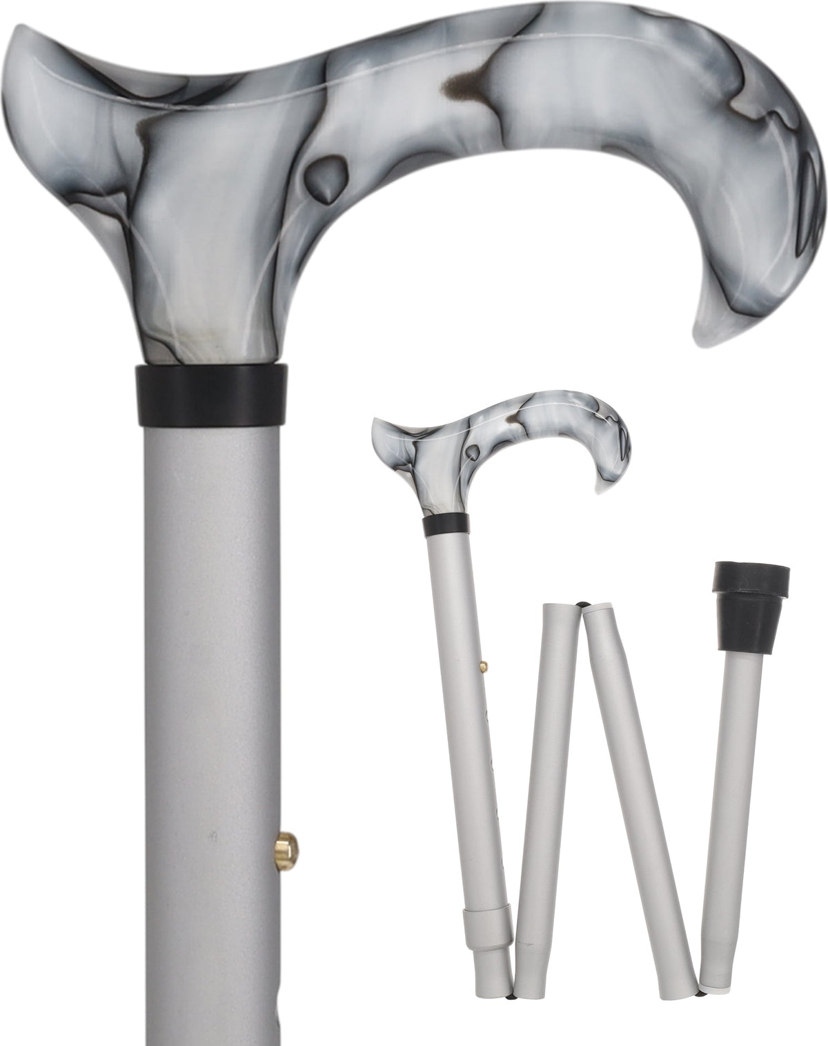 Stunning Acrylic Grey Folding Pearlz Cane-Adjustable & Foldable