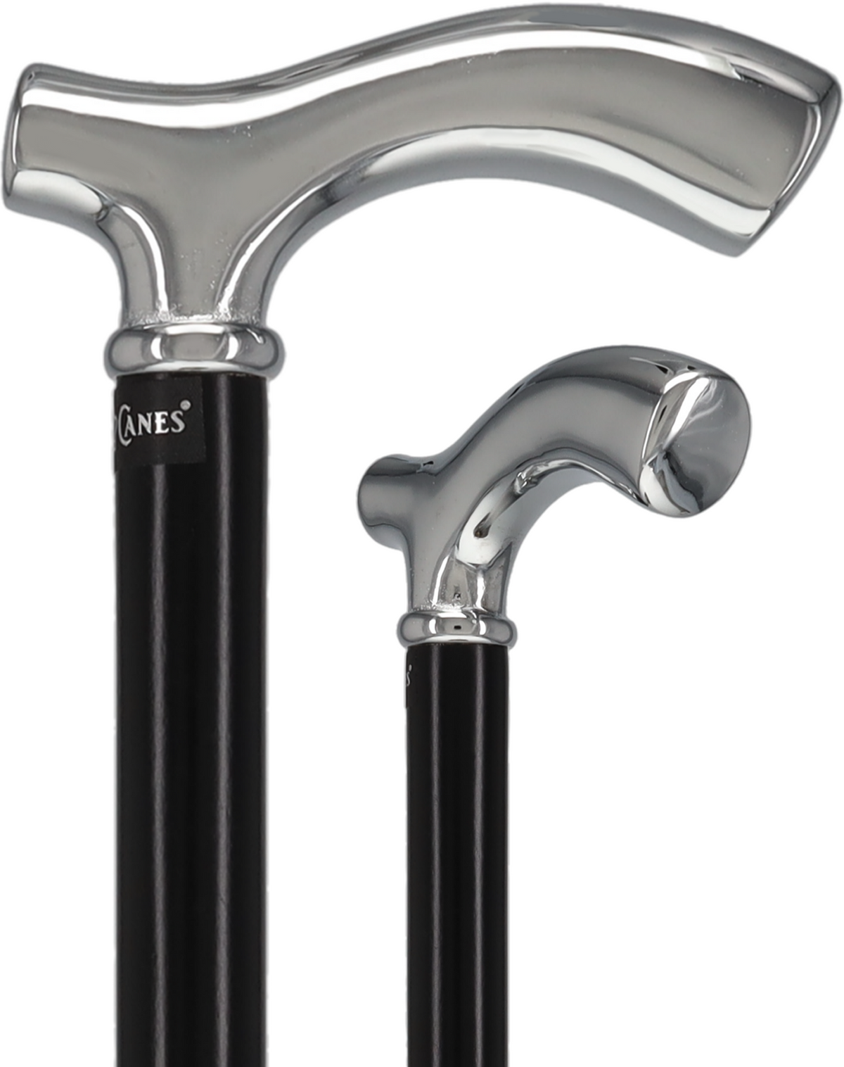 Formal Petite Black Chrome Fritz Cane, Slim & Beechwood Shaft