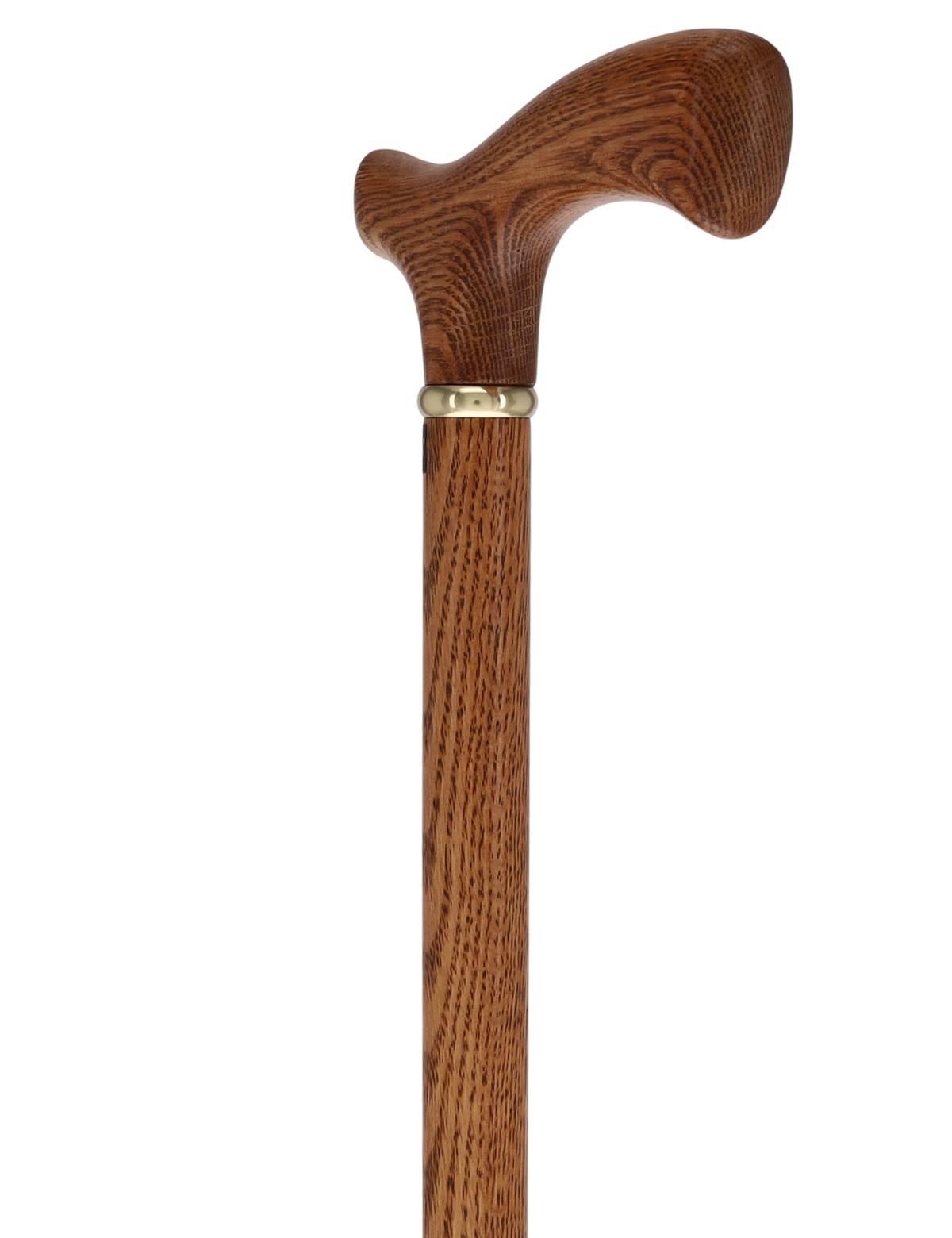 Handcrafted Oak Fritz Cane: Elegant Gold Collar