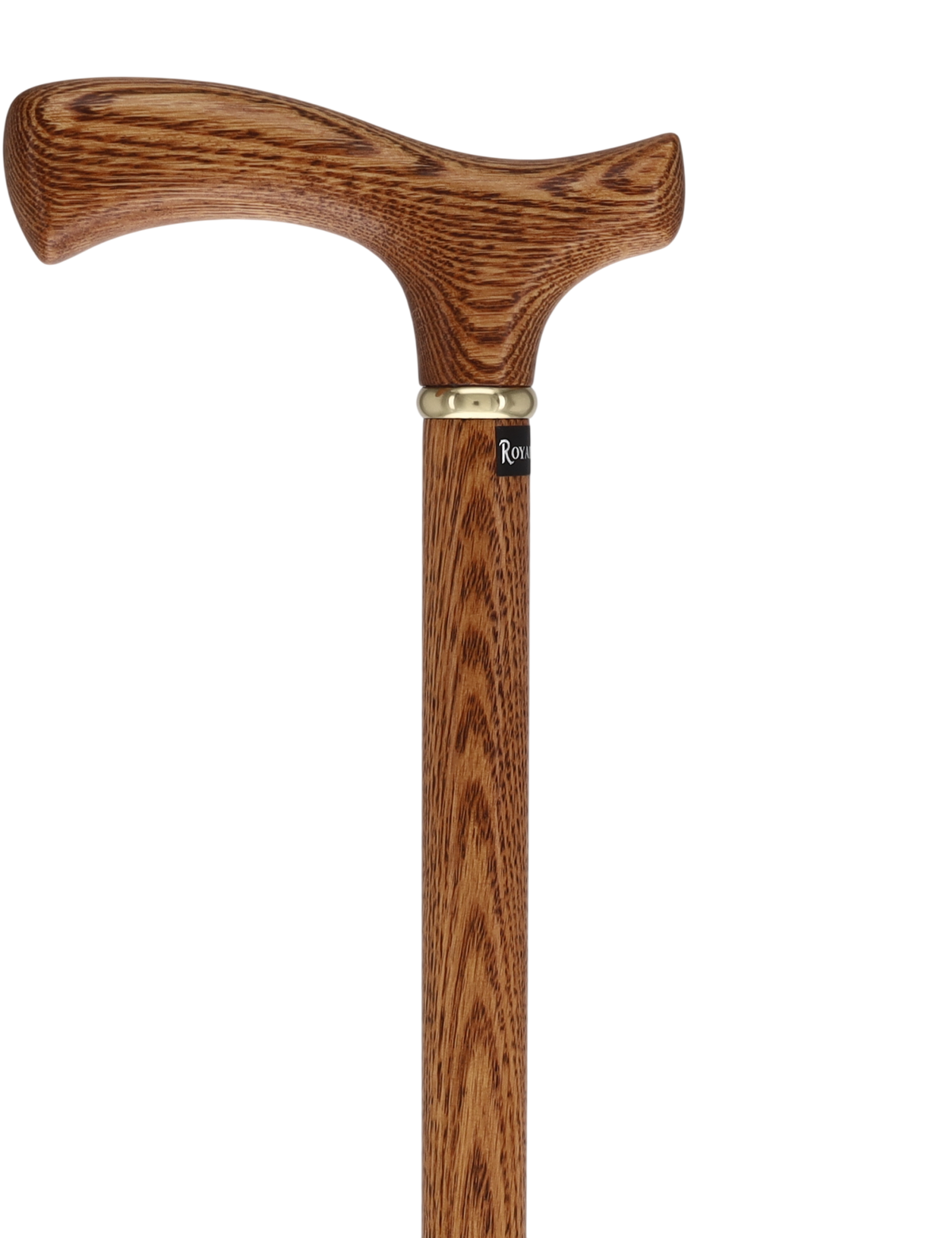 Handcrafted Oak Fritz Cane: Elegant Gold Collar