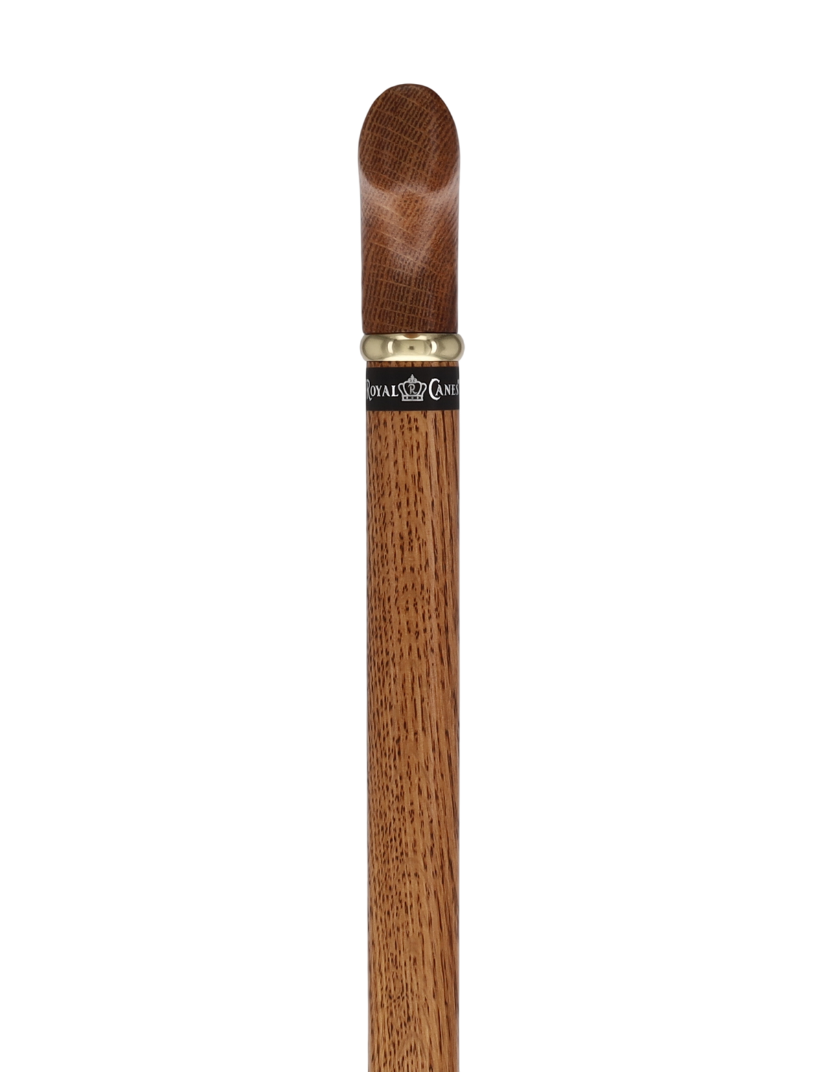 Handcrafted Oak Fritz Cane: Elegant Gold Collar