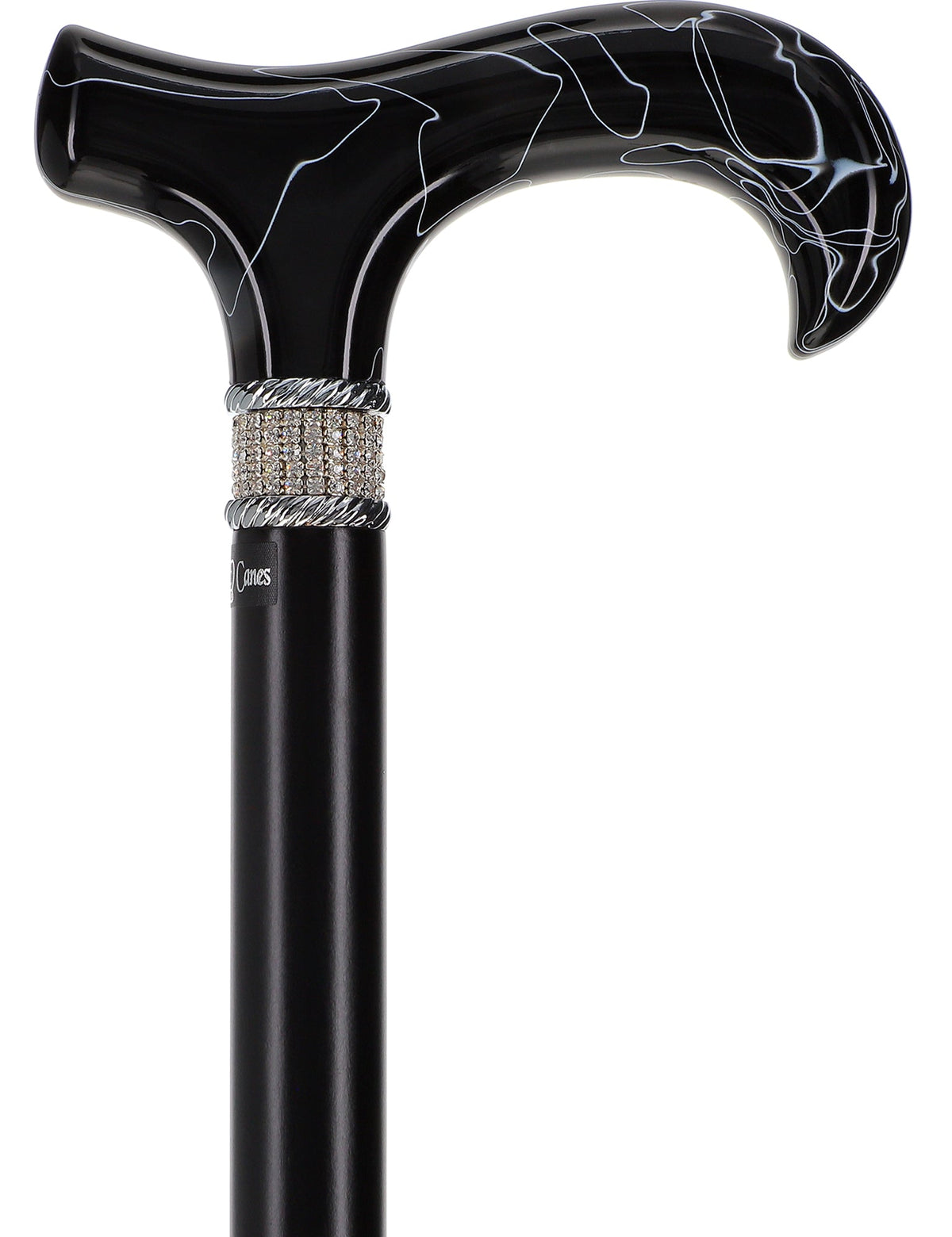 Super Srong Black Rhinestone Derby Cane