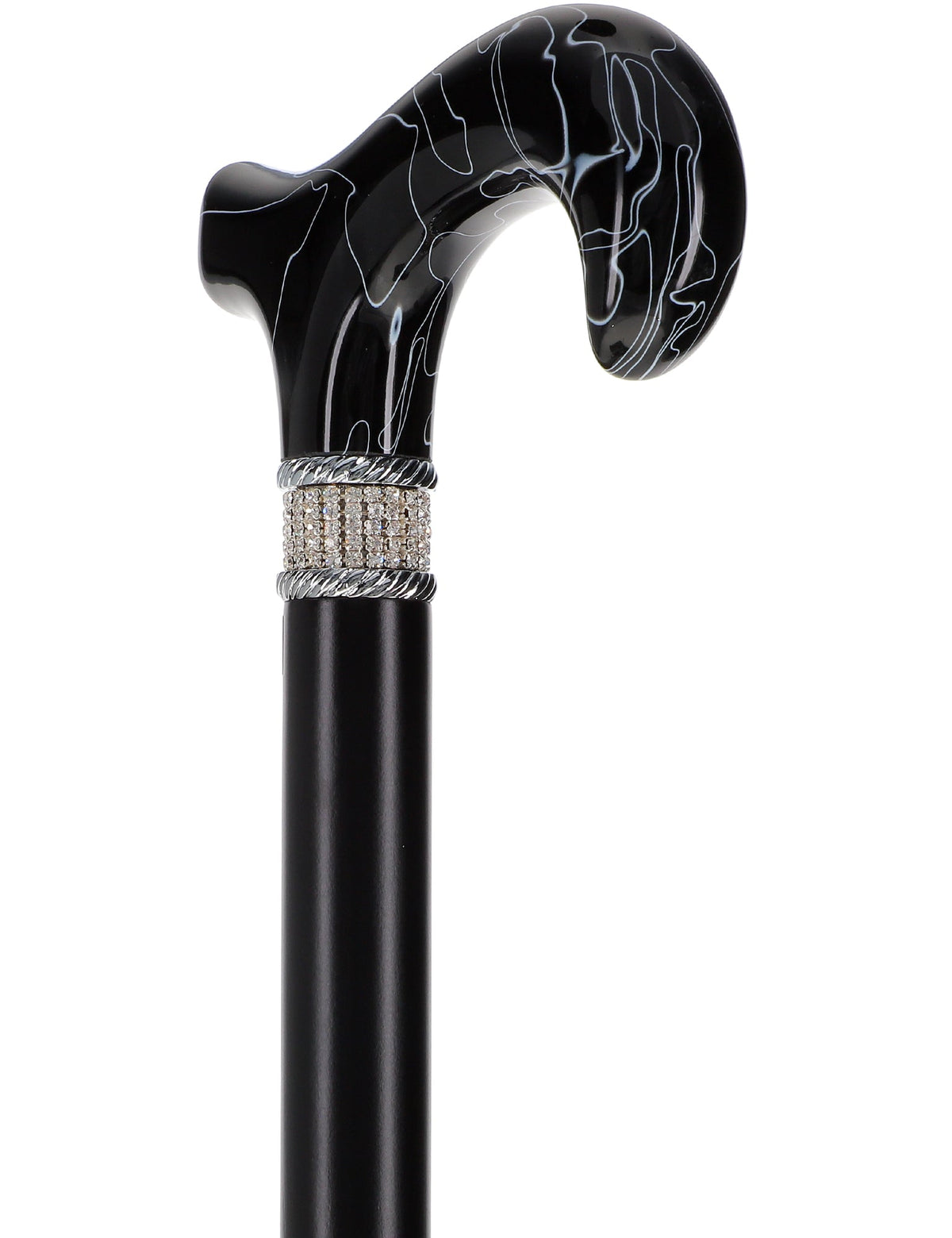 Super Srong Black Rhinestone Derby Cane