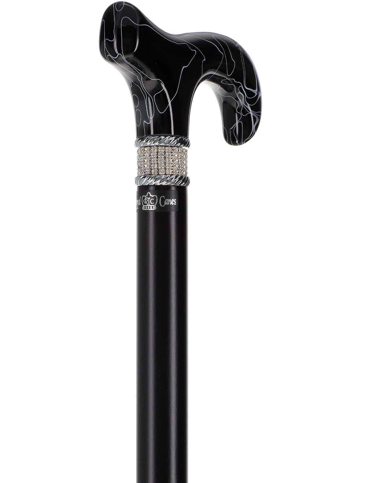 Super Srong Black Rhinestone Derby Cane