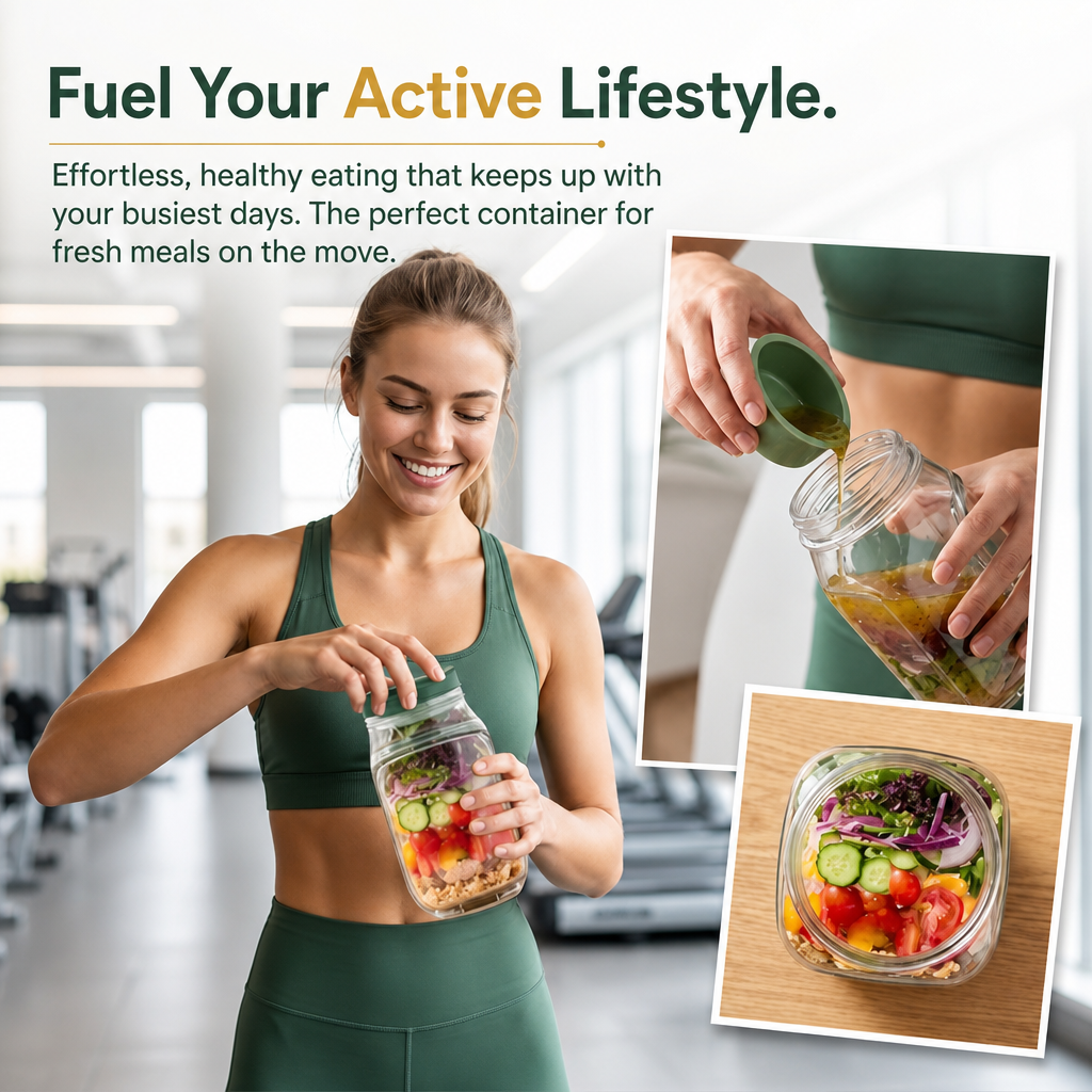 Stylish Portable Salad Jar for Healthy On-the-Go Lunches
