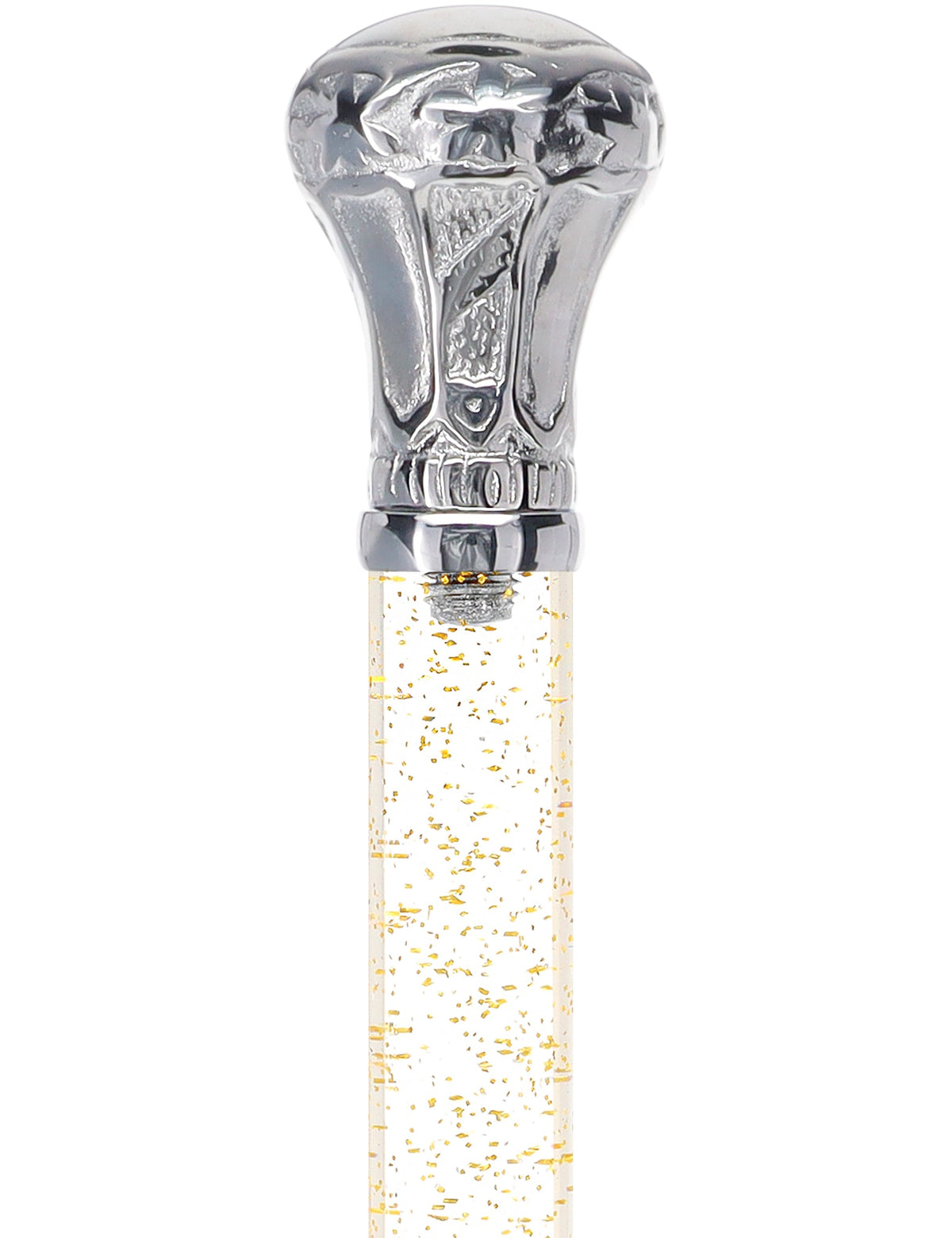 Crystal Elegance Chrome Knob Cane with Invisible Acrylic Shaft Options