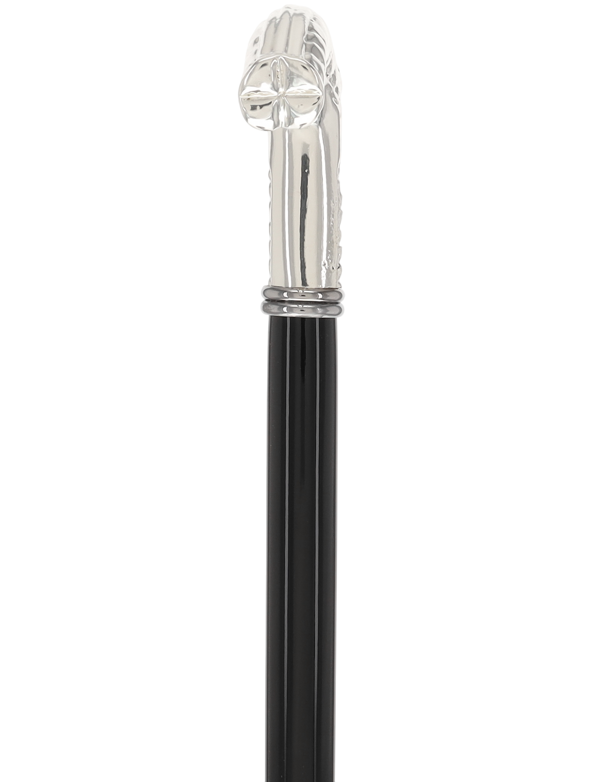 Italian Luxury: Embossed Leaves Cane, Crafted in 925r Silver