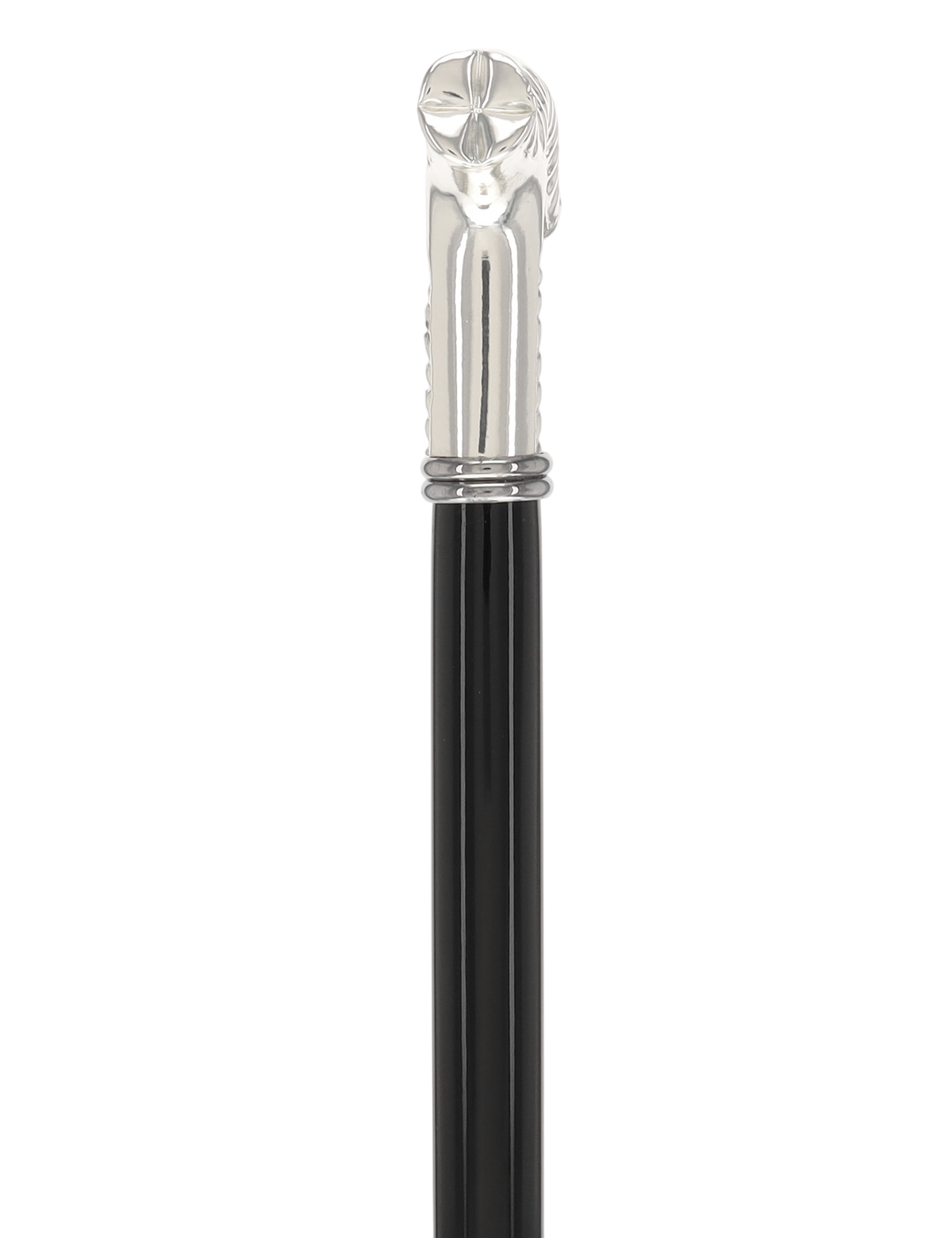Italian Luxury: Embossed Leaves Cane, Crafted in 925r Silver
