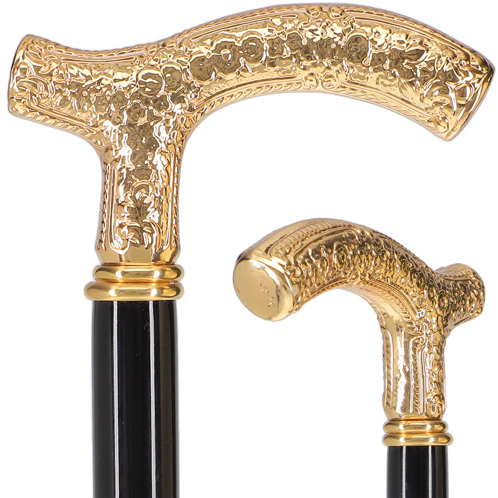 Scratch and Dent Italian Import: 24K Gold Petite Cane - Embossed Handle V3247