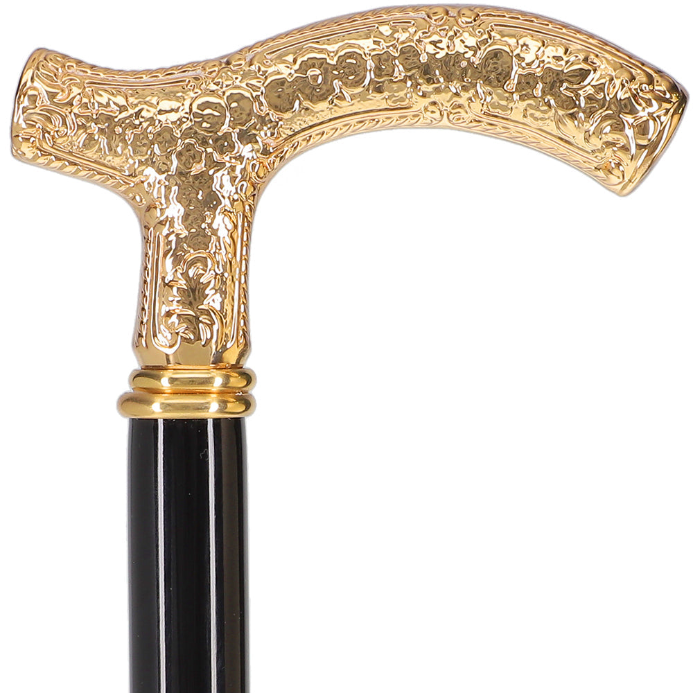 Scratch and Dent Italian Import: 24K Gold Petite Cane - Embossed Handle V3247