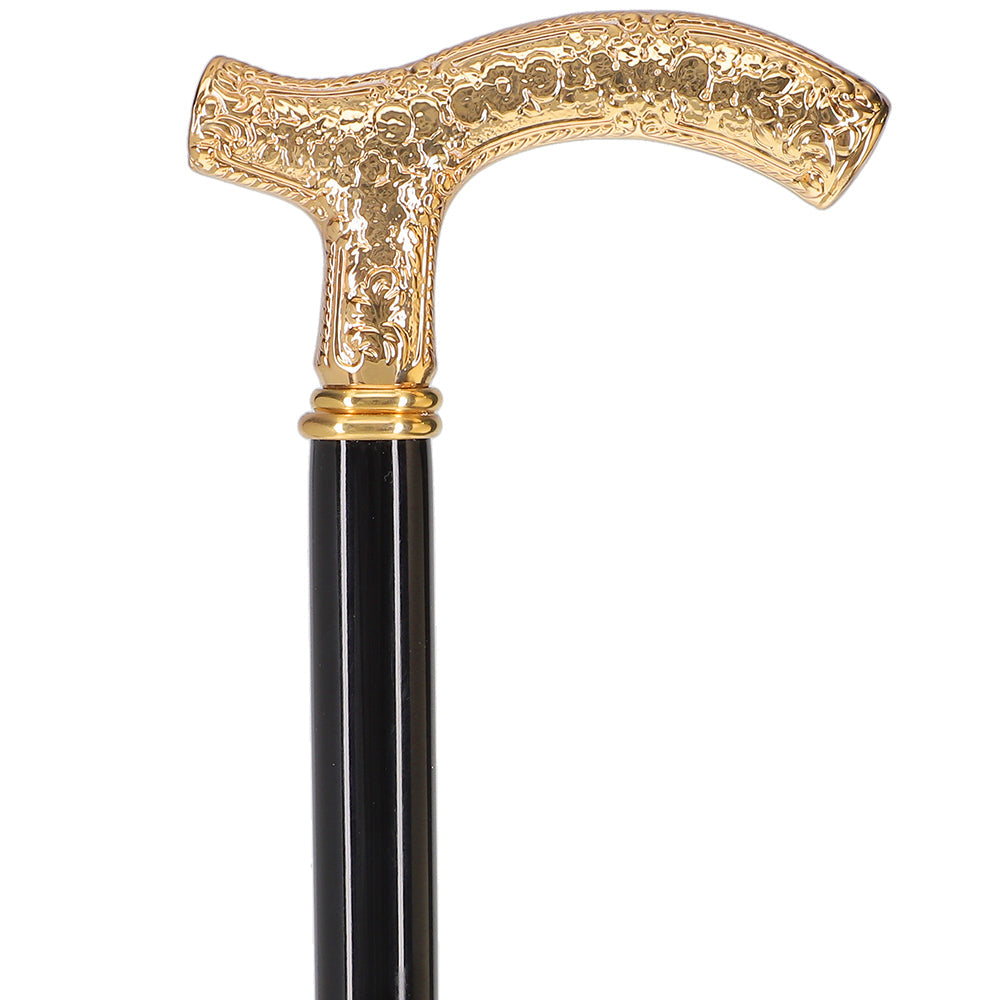 Scratch and Dent Italian Import: 24K Gold Petite Cane - Embossed Handle V3247