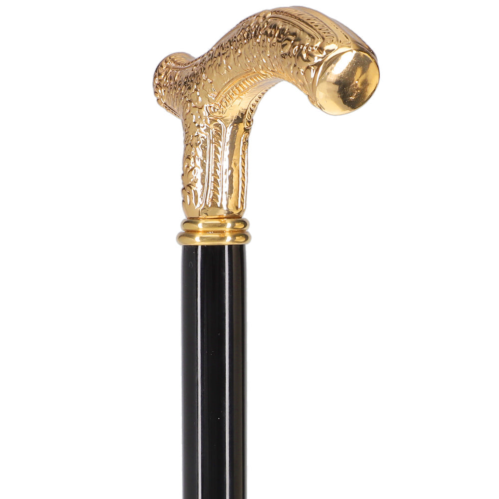 Scratch and Dent Italian Import: 24K Gold Petite Cane - Embossed Handle V3247