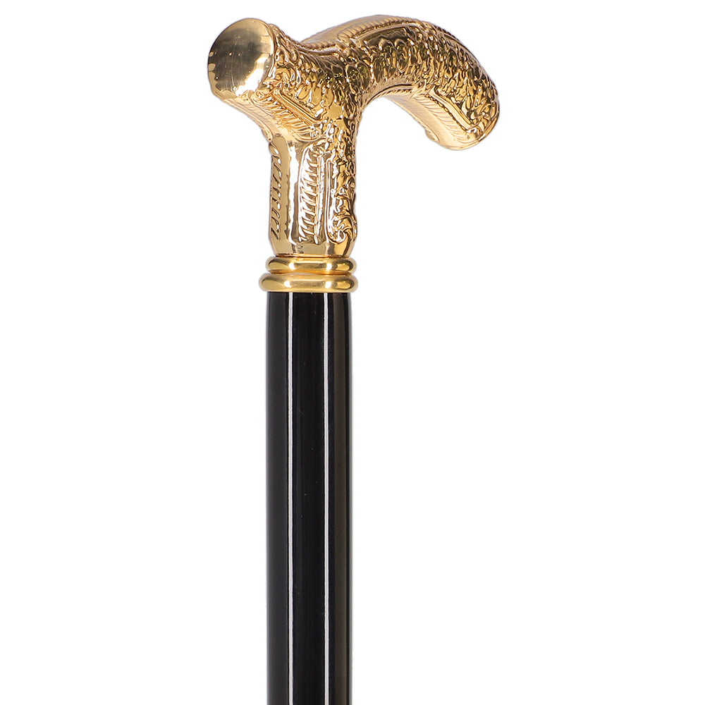 Scratch and Dent Italian Import: 24K Gold Petite Cane - Embossed Handle V3247