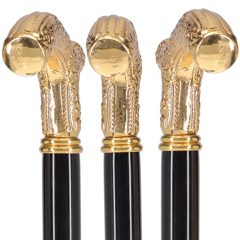 Scratch and Dent Italian Import: 24K Gold Petite Cane - Embossed Handle V3247