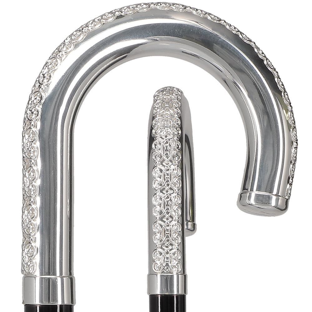 Italian Luxury: 'Tranquil Tourist' Cane, Crafted in 925r Silver