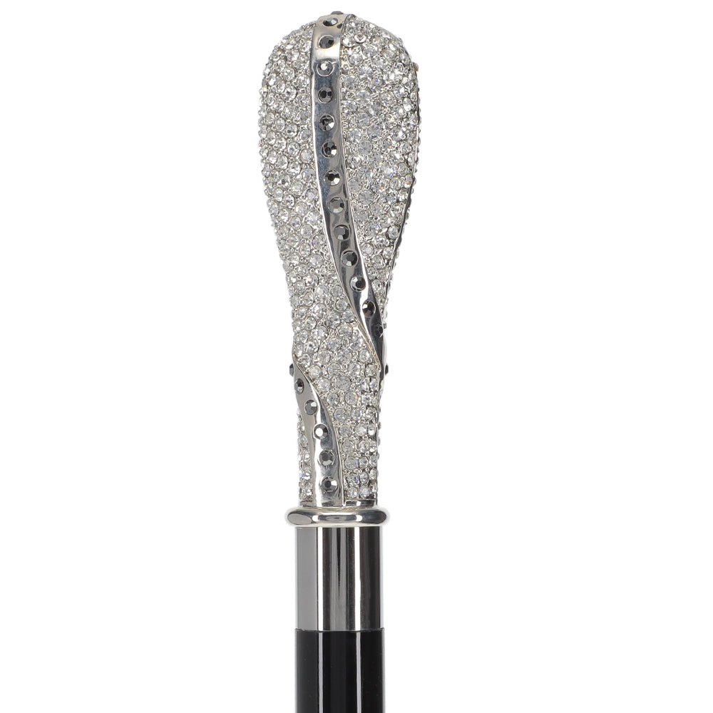 Opulent Italian: 925r Silver Cane w/ Extensive Swarovski Inlay
