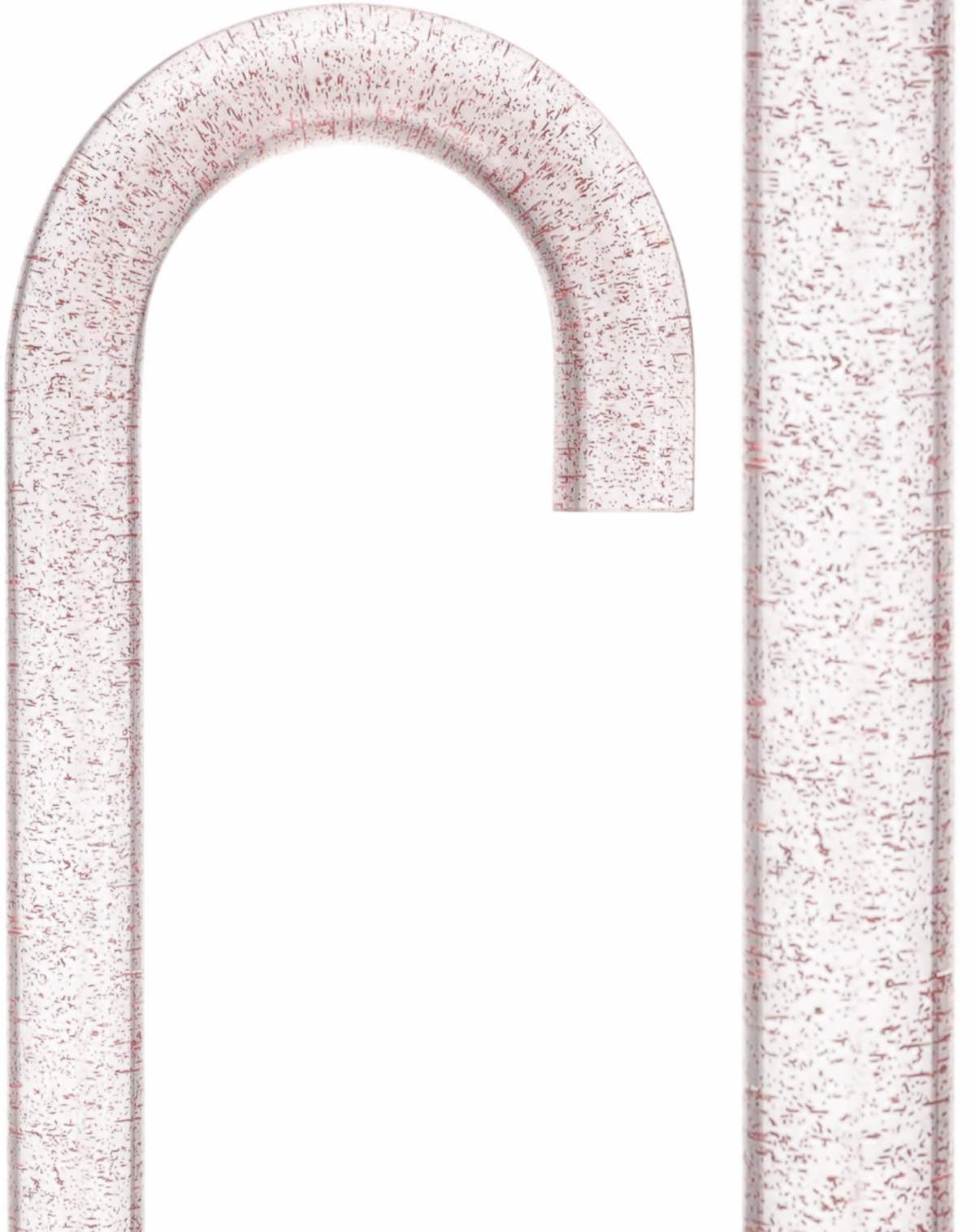 Rosé Shimmer Sparkle Cane: Pink Sparkles in Invisible Clear Shaft