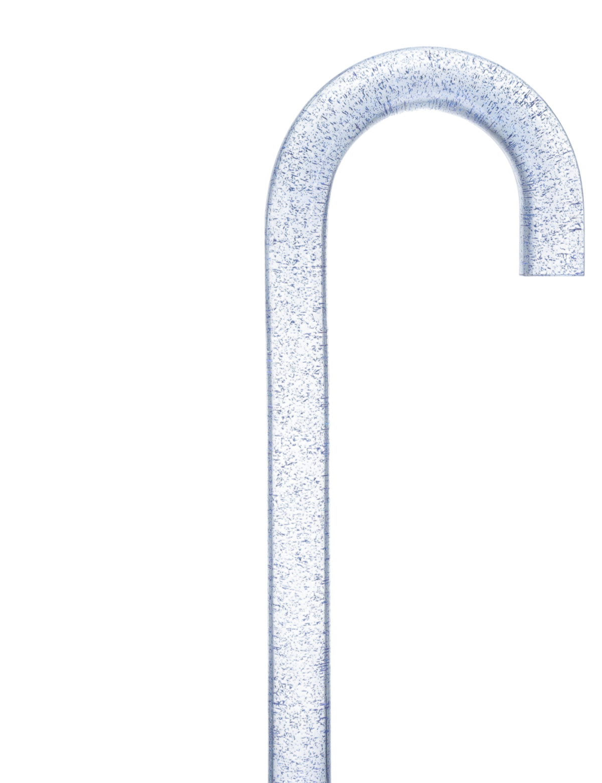 Blue Stardust Sparkle Cane: Blue Sparkles in Invisible Clear Shaft
