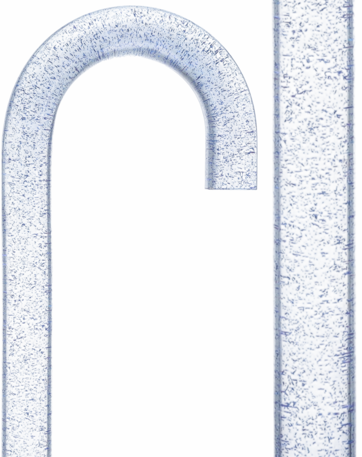 Blue Stardust Sparkle Cane: Blue Sparkles in Invisible Clear Shaft