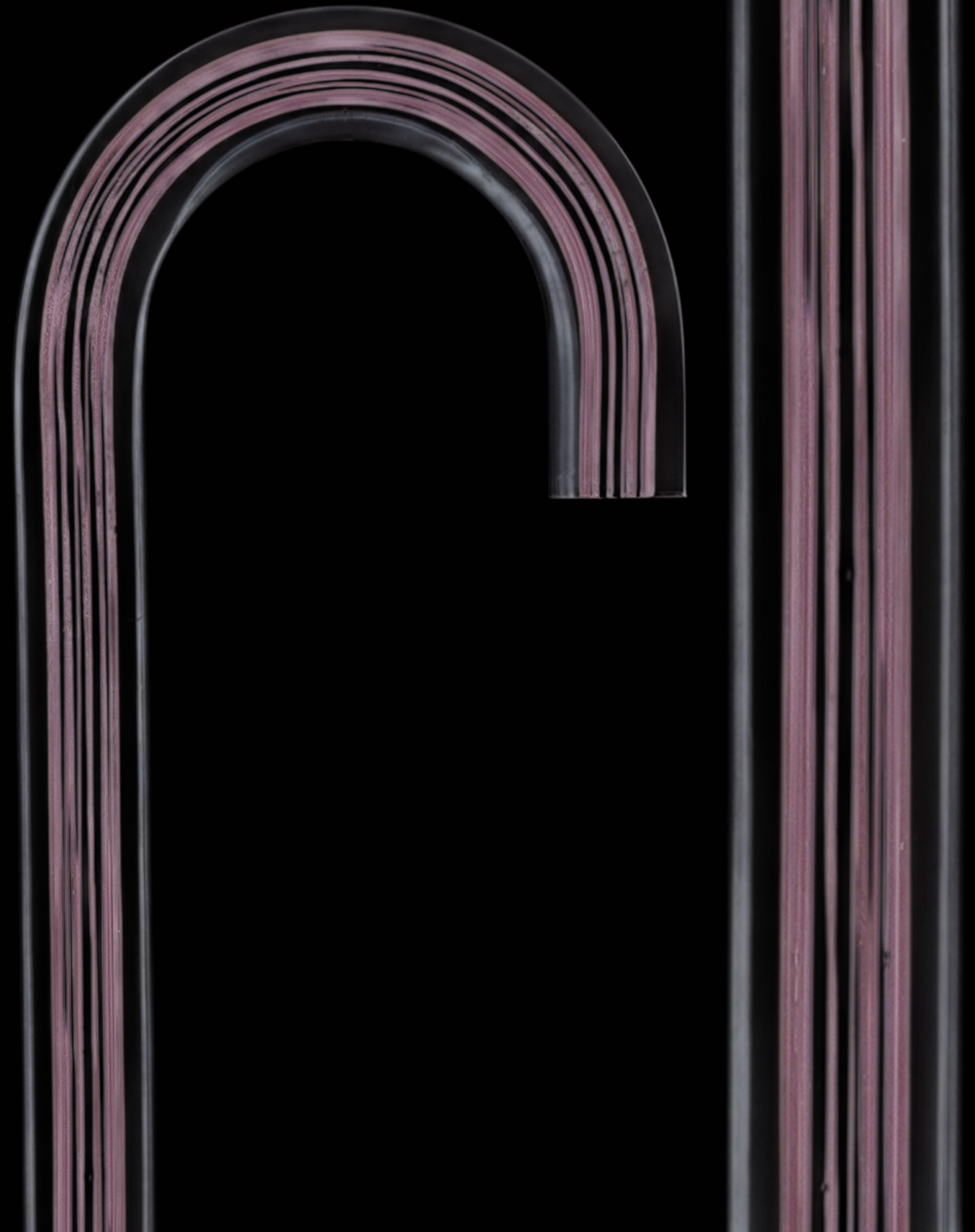 Mauvelous Glide Cane: Mauve Violet Lines in Invisible Clear Shaft
