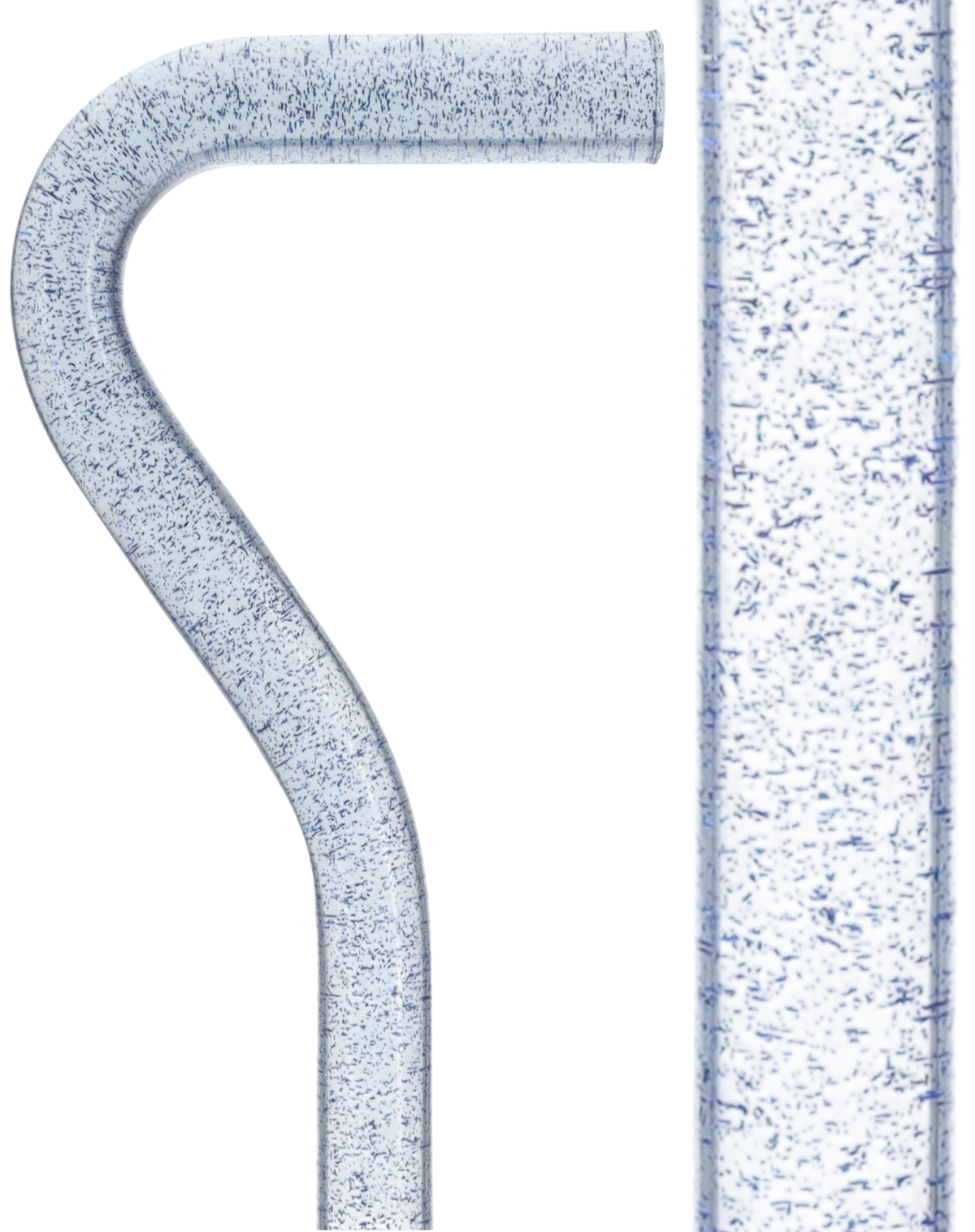 Blue Stardust Sparkle Cane: Blue Sparkles in Invisible Clear Shaft